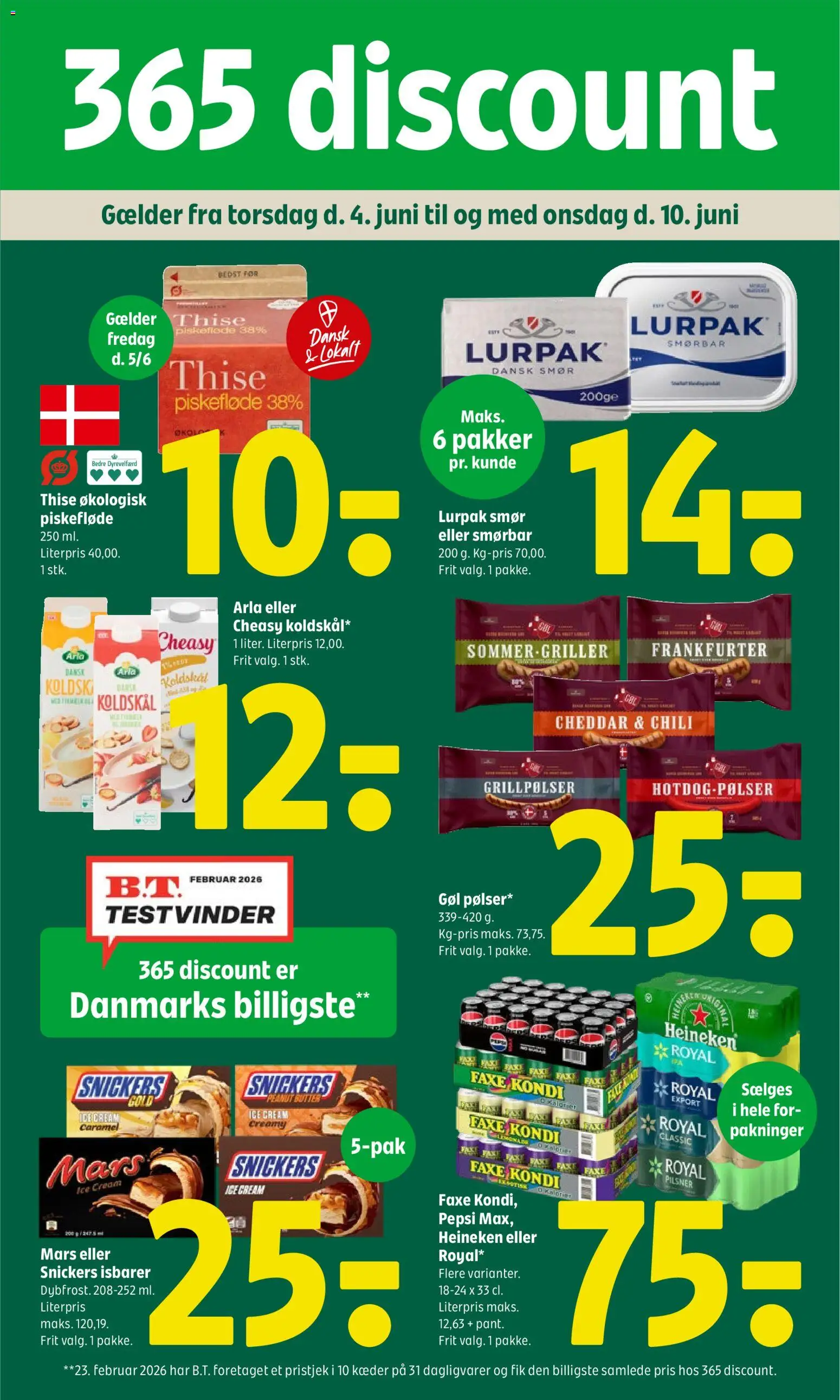 Coop 365 tilbudsavis – gyldig fra 04.06.2026 | Side: 1 | Produkter: Cheddar, Koldskål, Faxe Kondi, Pepsi