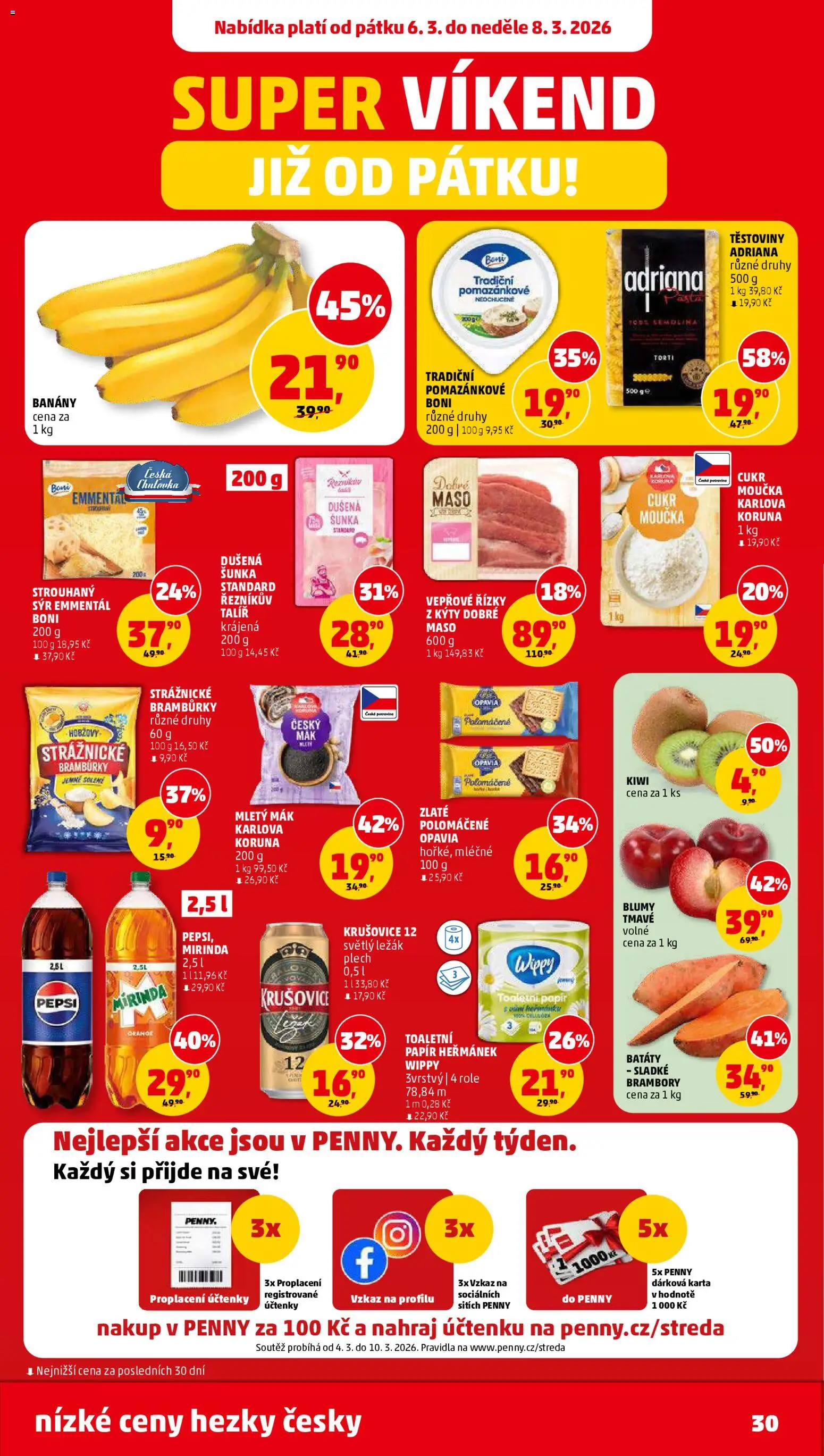 Penny Market leták od 04.03.2026 | Strana: 30 | Produkty: Mirinda, Cukr, Mletý mák, Maso
