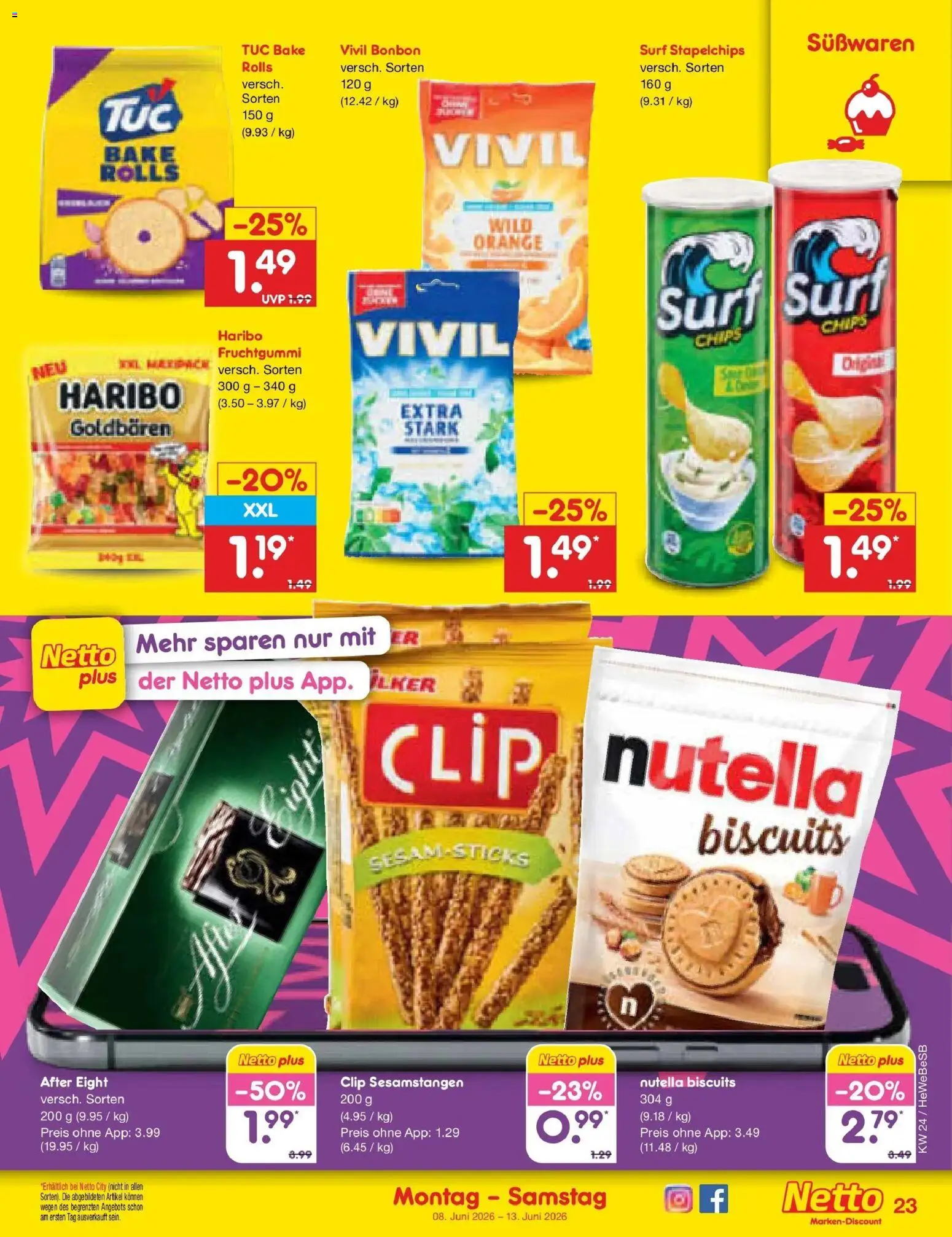 Netto Marken-Discount Prospekt Kremmen – gültig ab 08.06.2026 | Seite: 37 | Produkte: Haribo, Nutella, Chips