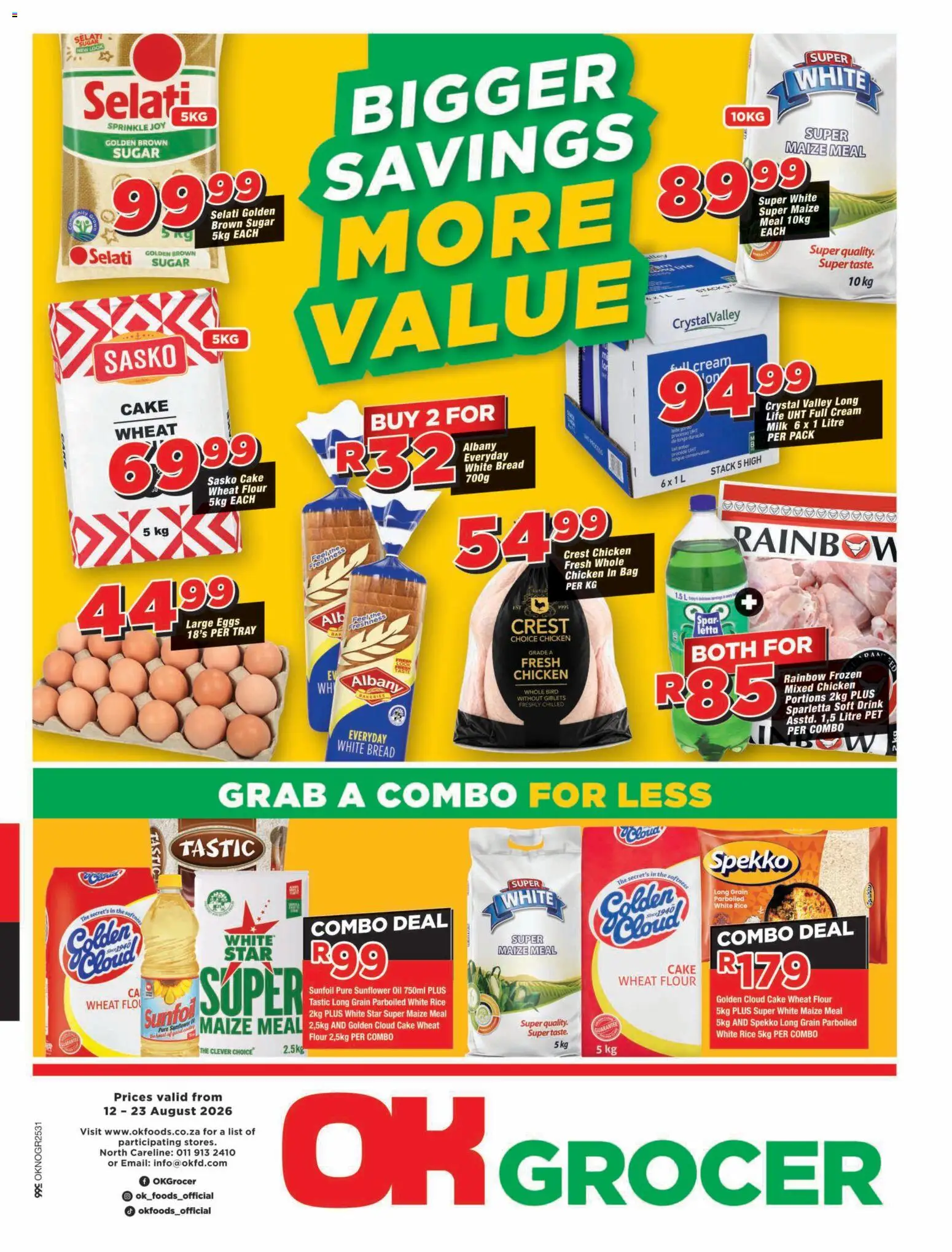 New OK Foods catalogue – valid from 12/08/2026 | Page: 1 | Products: Cake, Bag, Milk, Cream