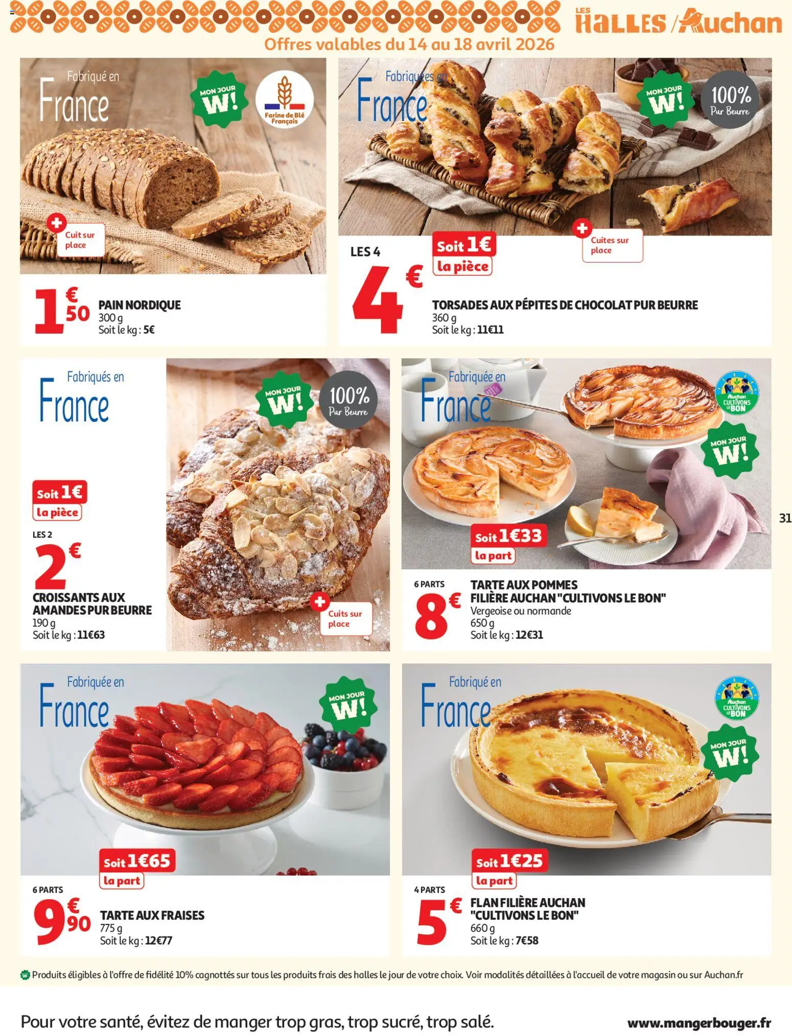 {H1} | Page: 31 | Produits: Pépites de chocolat, Pain, Chocolat, Amandes