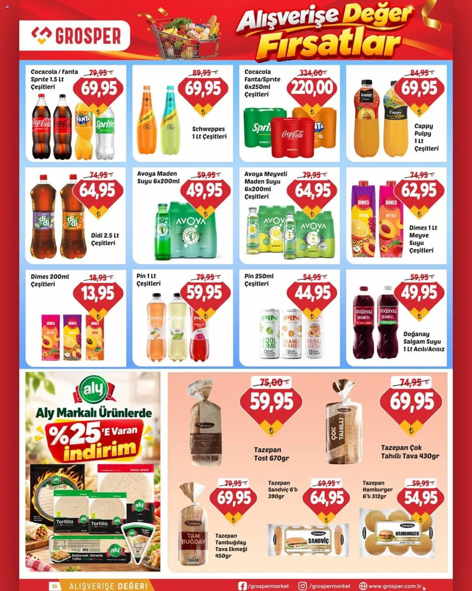 Grosper - Aktüel İndirim Katalog - 28 Ekim 2026 tarihinden itibaren geçerlidir | Sayfa: 2 | Ürünler: Şalgam, Maden suyu, Fanta, Sprite
