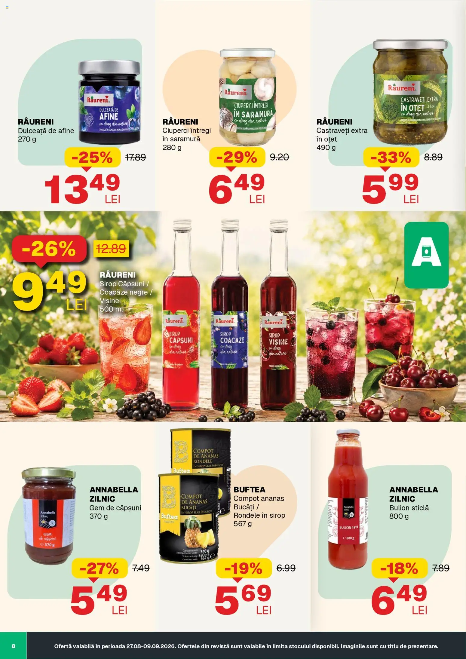 Noul catalog Annabella – valabil de la 27.08.2026 | Pagină: 8 | Produse: Afine, Dulceata, Căpșuni, Compot