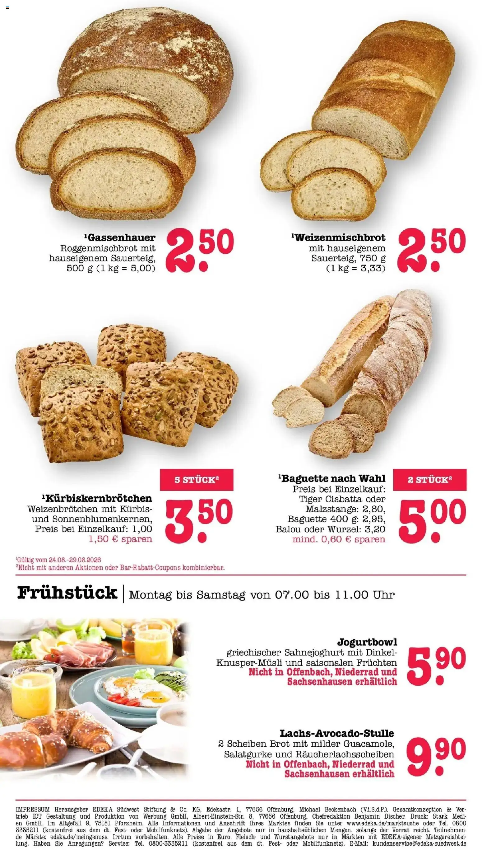 Edeka Prospekt Offenbach (ab 24.08.2026) » Angebote Online | Seite: 12 | Produkte: Baguette, Brot, Fleisch, Uhr