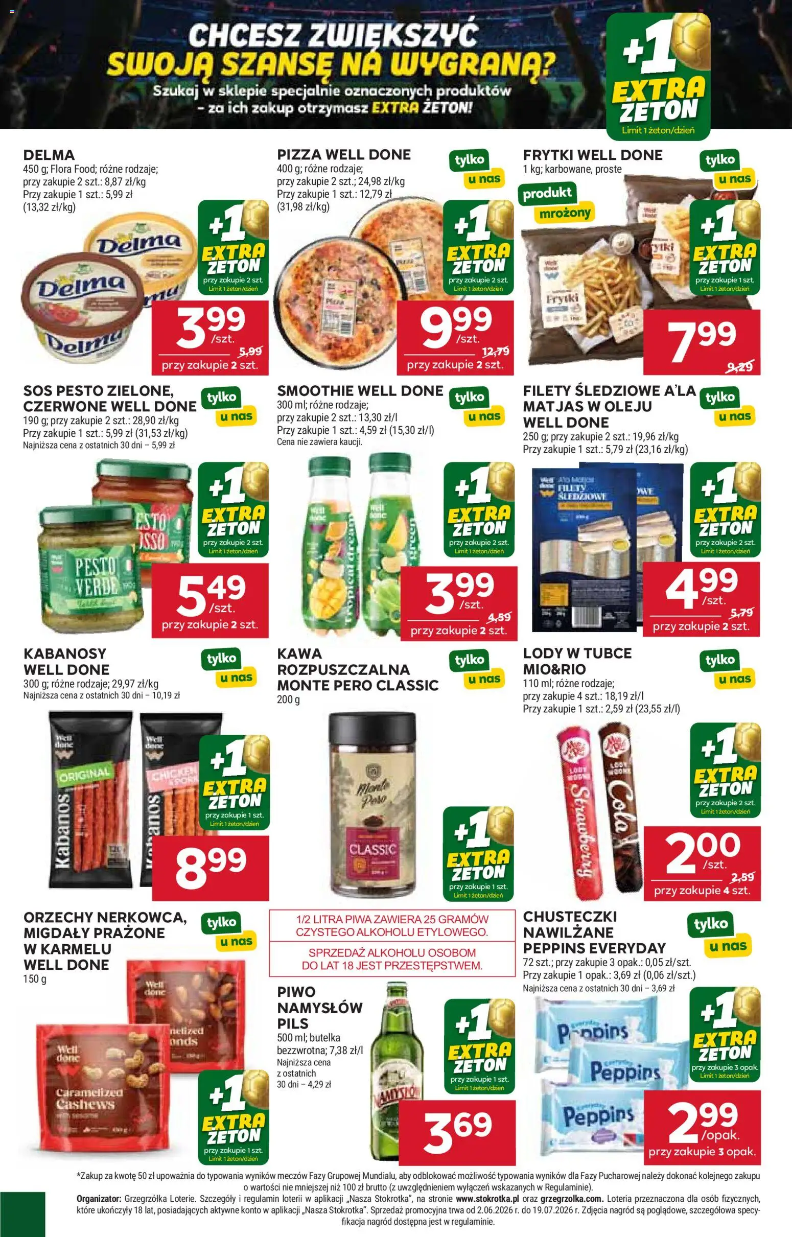 Stokrotka gazetka - Market od 11.06.2026 | Strona: 24 | Produkty: Pizza, Piwo, Orzechy, Lody