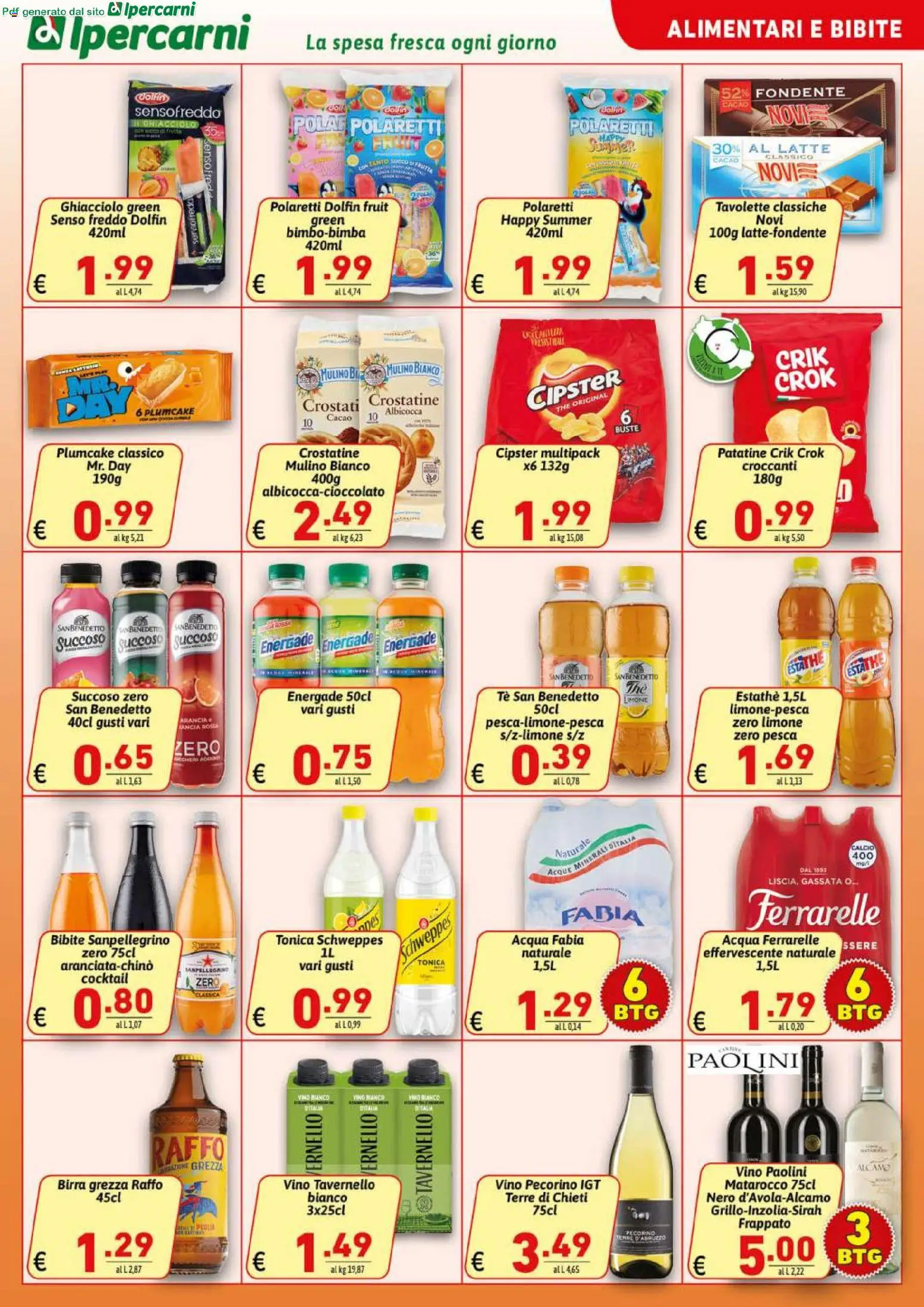 Volantino Ipercarni del 20.05.2026 | Pagina: 13 | Prodotti: Tè, Acqua, Ferrarelle, Pecorino