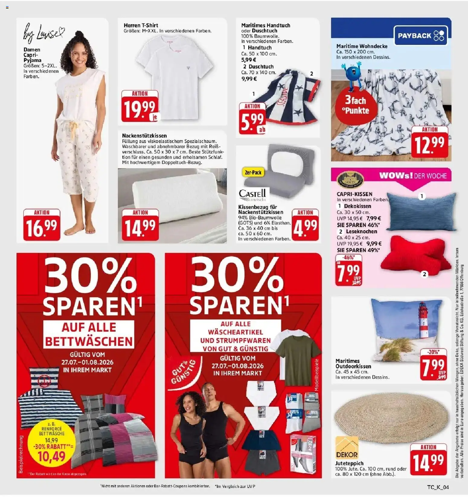 Edeka Prospekt Kirchheim-Teck – gültig ab 27.07.2026 | Seite: 57 | Produkte: Bettwäsche, Pyjama