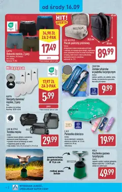 Pogląd oferty "Aldi gazetka - Hity od Środy i od Soboty" - ważna od 16.09.2026 | Strona: 6 | Produkty: Skarpety, Bokserki, Plecak, Pasek