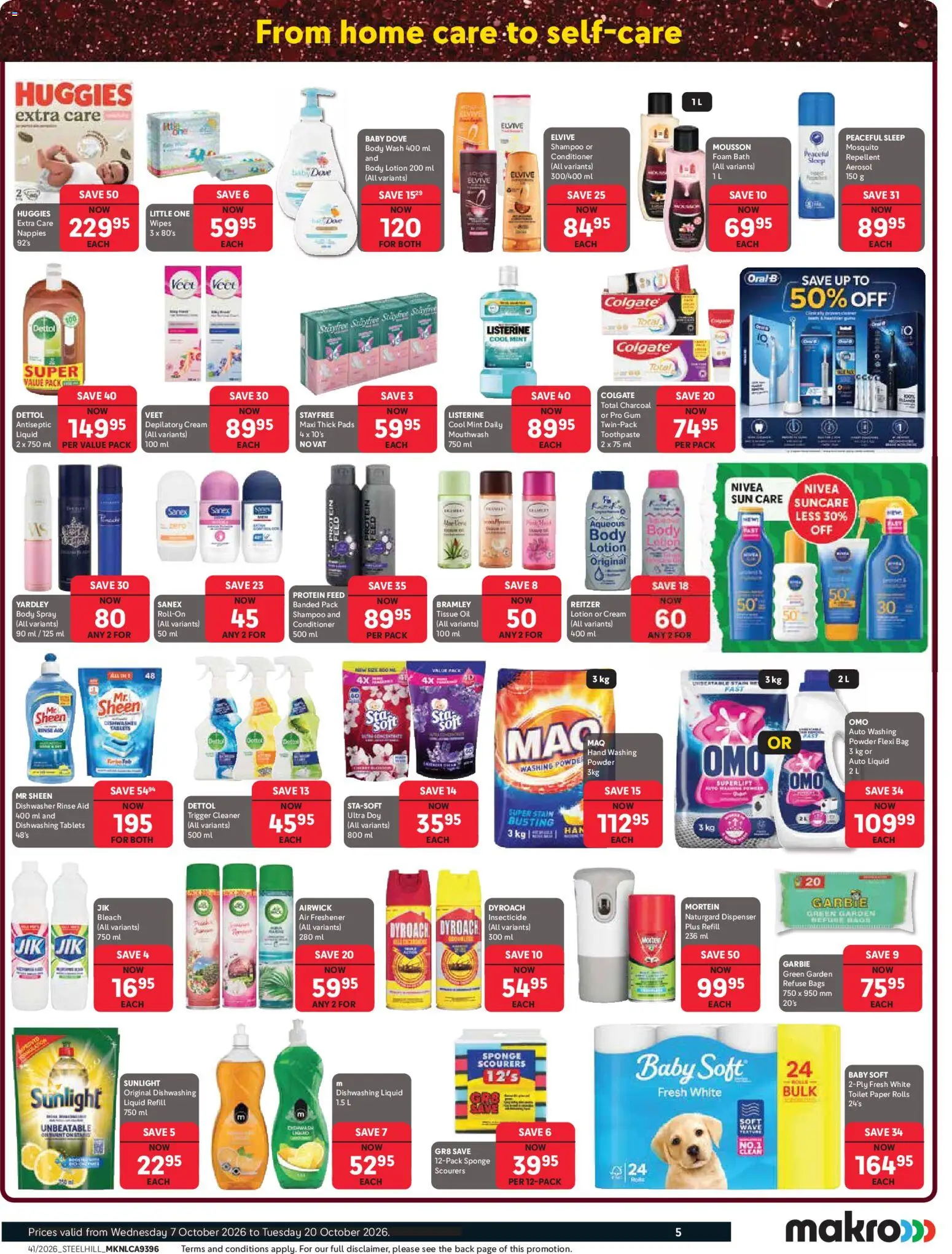 New Makro catalogue – valid from 07/10/2026 | Page: 5 | Products: Body spray, Powder, Mouthwash, Body wash