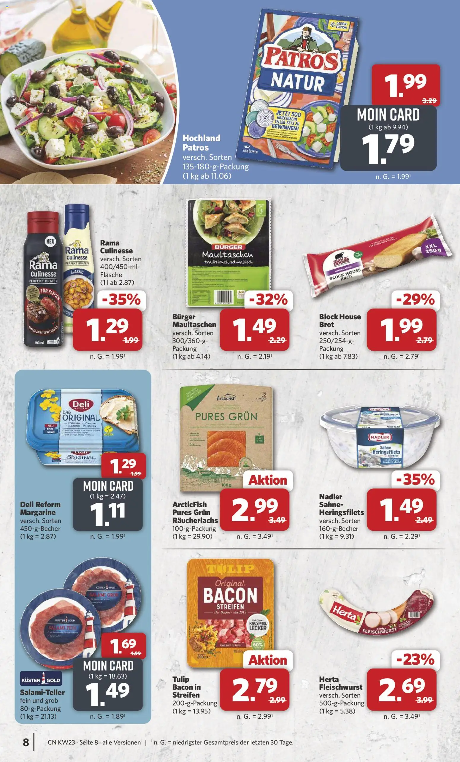 Combi Prospekt – gültig ab 01.06.2026 | Seite: 8 | Produkte: Rama, Burger, Salami, Deli reform
