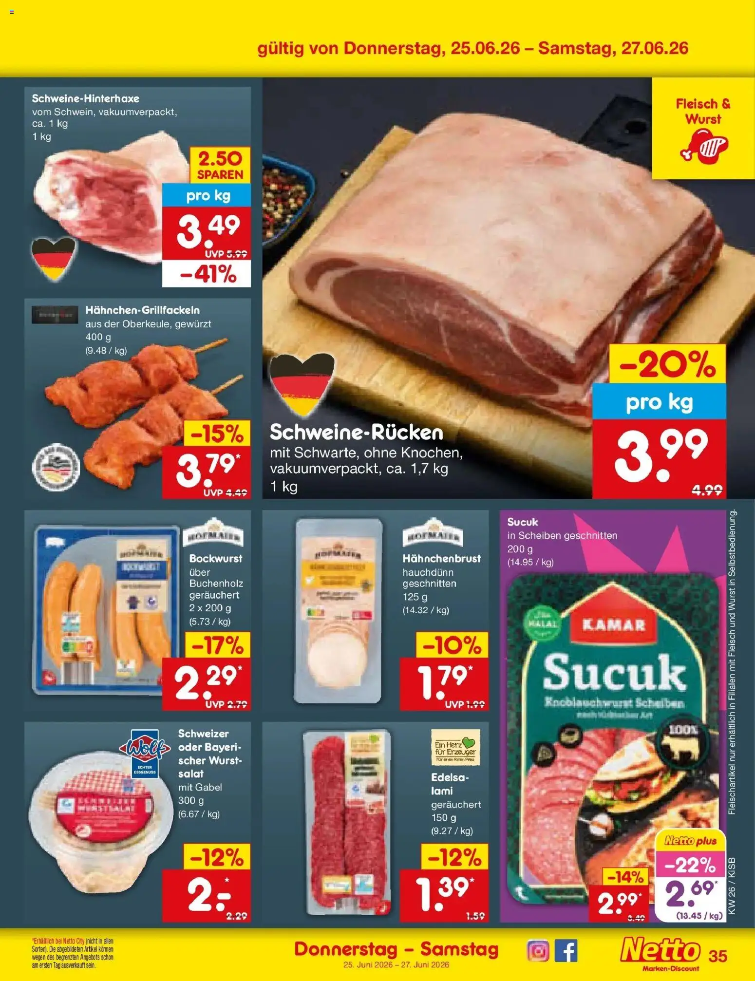 Netto Marken-Discount Prospekt Oberhaid – gültig ab 21.06.2026 | Seite: 47 | Produkte: Bockwurst, Wurst, Fleisch, Hahnchenbrust