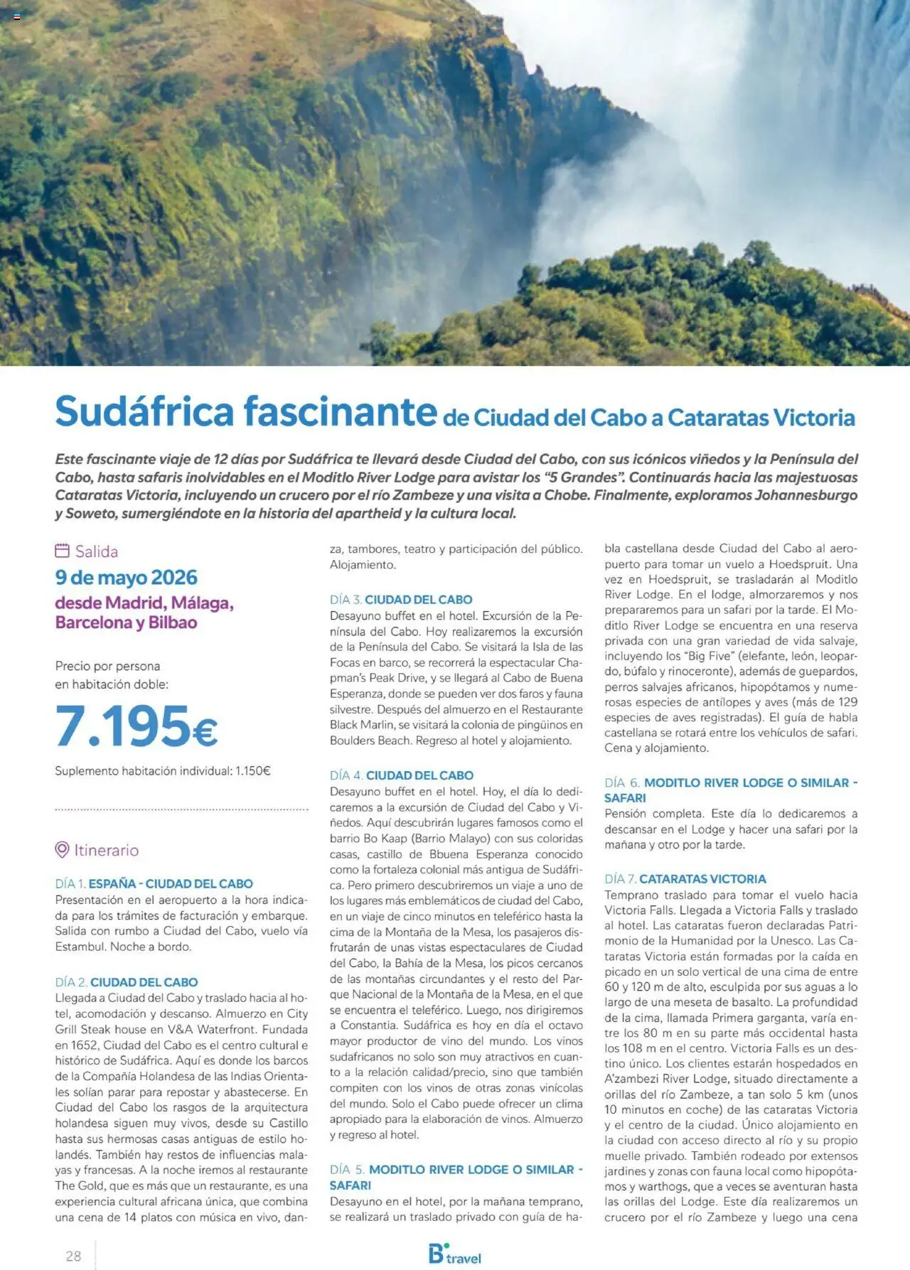B the travel brand Viajeros Expertos Internacional 2026 │ válido desde el 03/10/2025 | Página: 28 | Productos: Colonia, Aves, Vino, Té