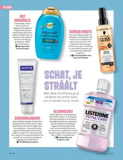 Ogx Argan oil of morocco shampoo, De arganolie in deze milde shampoo laat het weer glanzen en maakt het lekker zacht, al vanaf de eerste wasbeurt. De fles en de dop zijn gemaakt van 100% gerecycled plastic. - Voorbeeld van een folder van Etos, geldig van 18-05-2026 | Pagina: 20 | Producten: Tandpasta, Erwt, Shampoo, Mondspoeling
