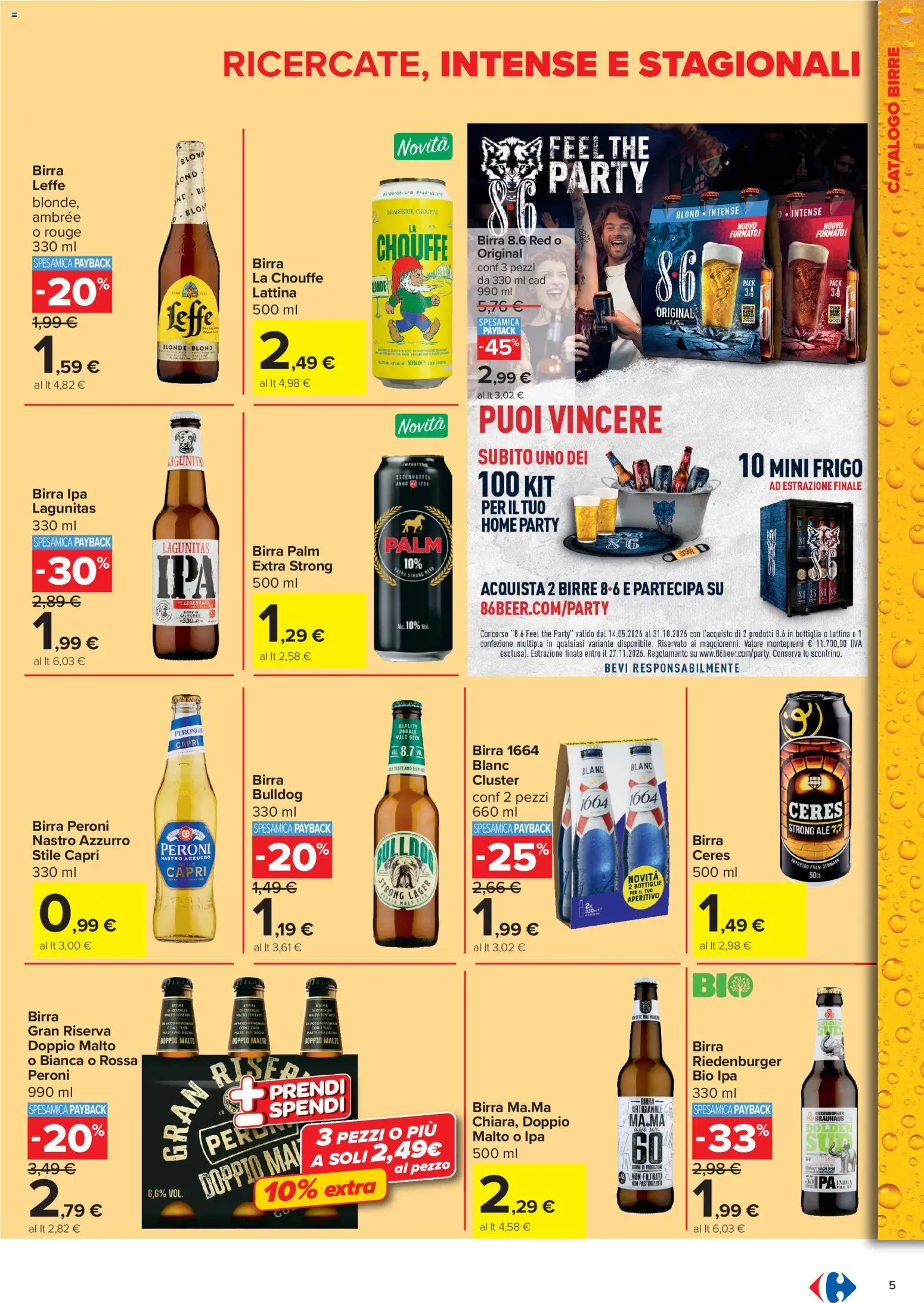 Volantino Carrefour del 03.06.2026 | Pagina: 5 | Prodotti: Birra, Ceres, The, Aperitivo