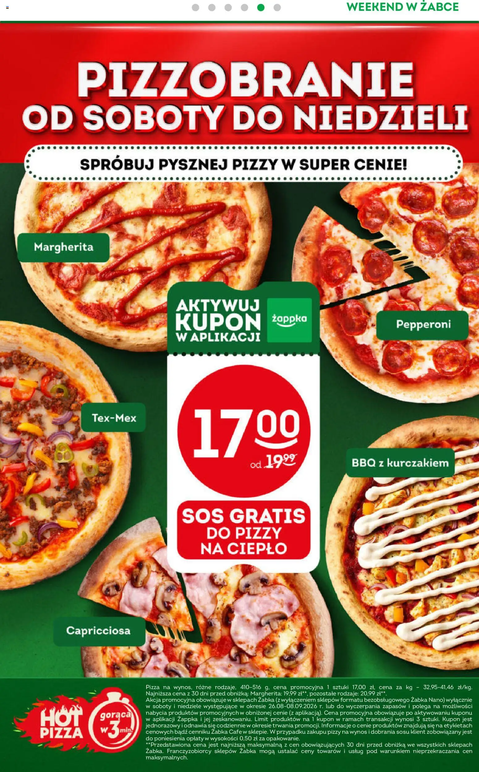 Żabka gazetka - Weekendowe promocje od 28.08.2026 | Strona: 6 | Produkty: Pizza, Sos