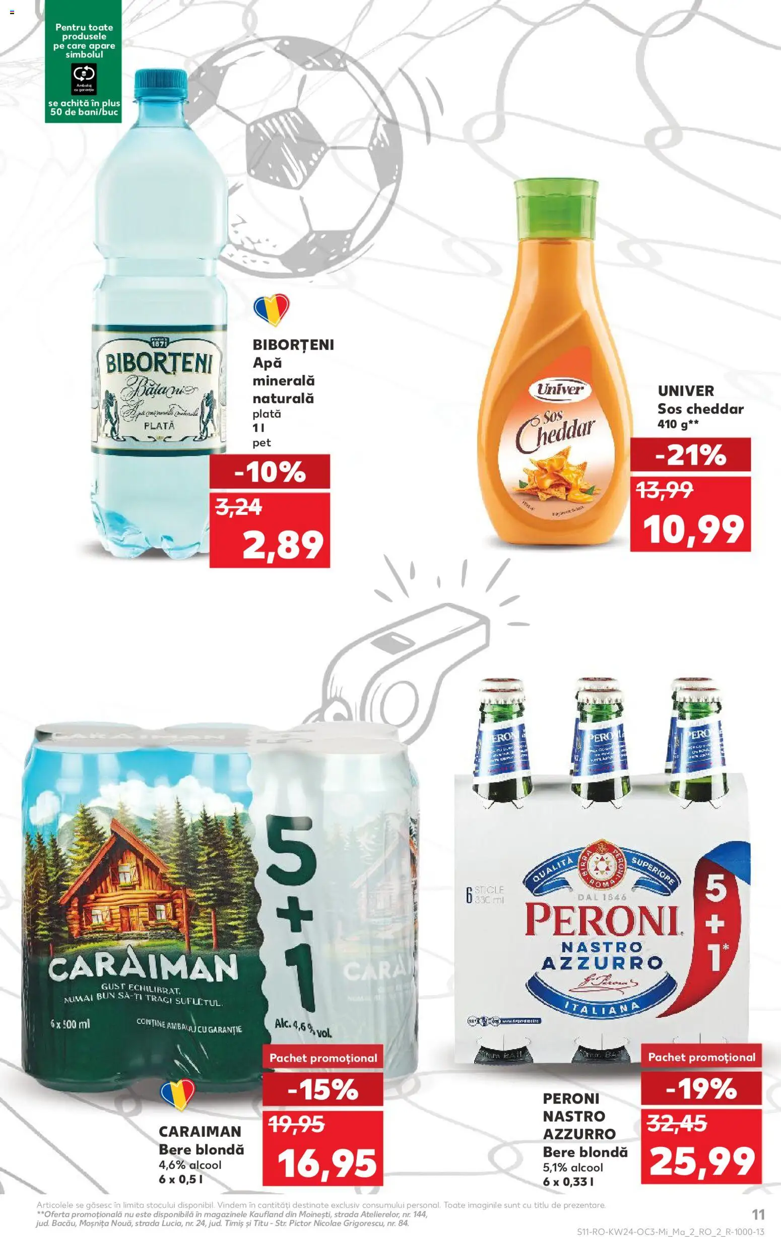 Noul catalog Kaufland – valabil de la 10.06.2026 | Pagină: 11 | Produse: Yazı tahtası kalemi, Bere, Apă, Sos