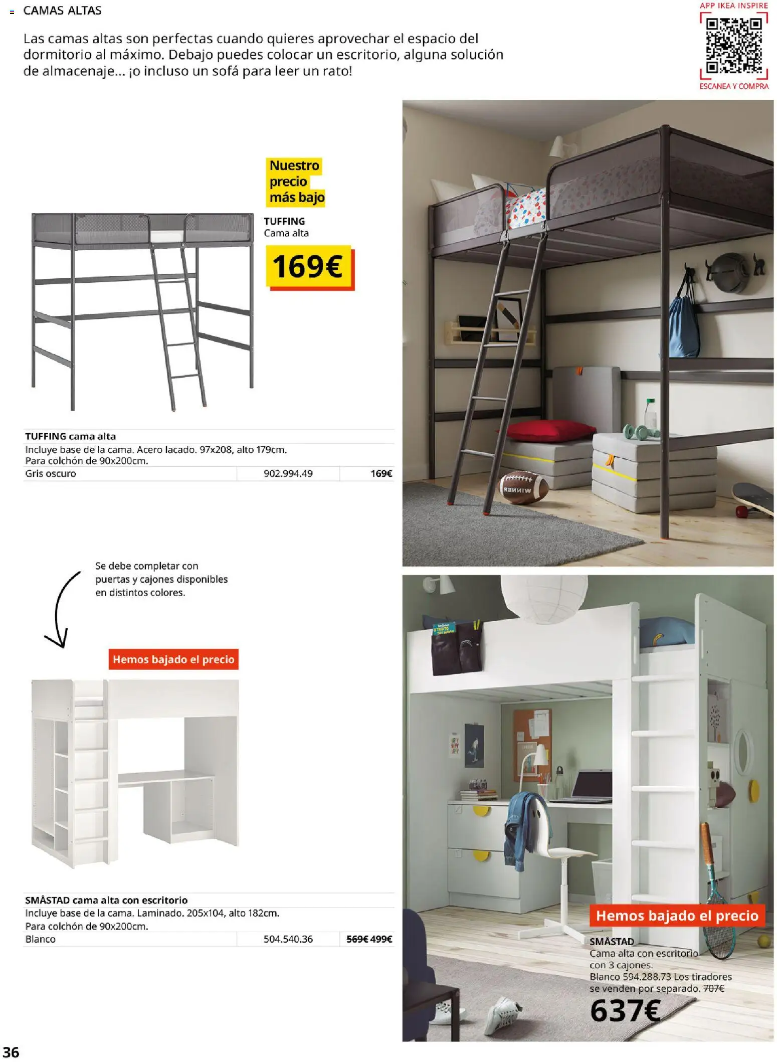 Catálogo IKEA Muebles para el dormitorio │ válido desde el 01/02/2026 | Página: 36 | Productos: Colchon, Cama, Almacenaje, Puertas