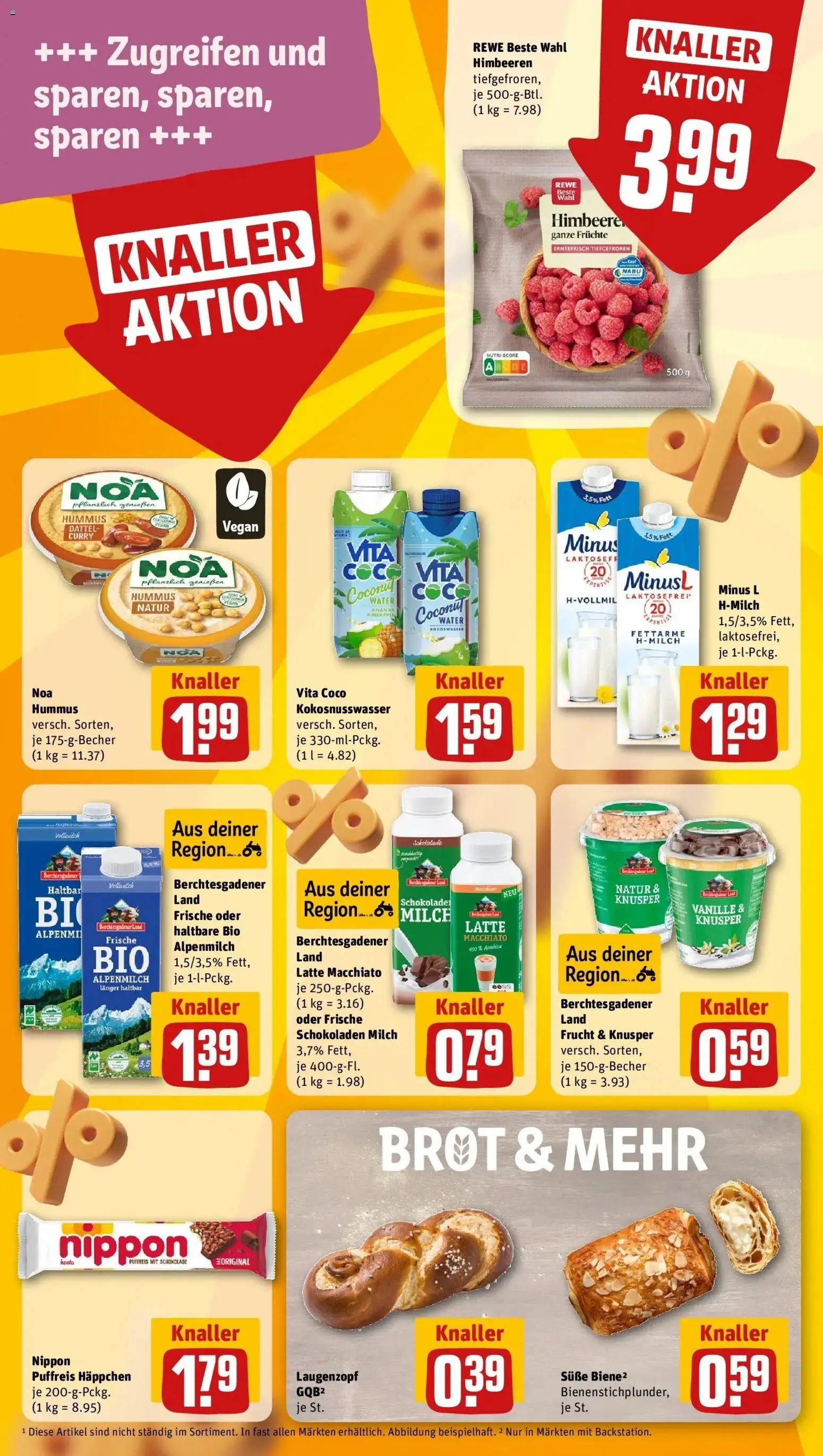 REWE Prospekt ab 31.08.2026 zum Blättern » Angebote | Seite: 13 | Produkte: Himbeeren, Milch, Ananas, Vanille