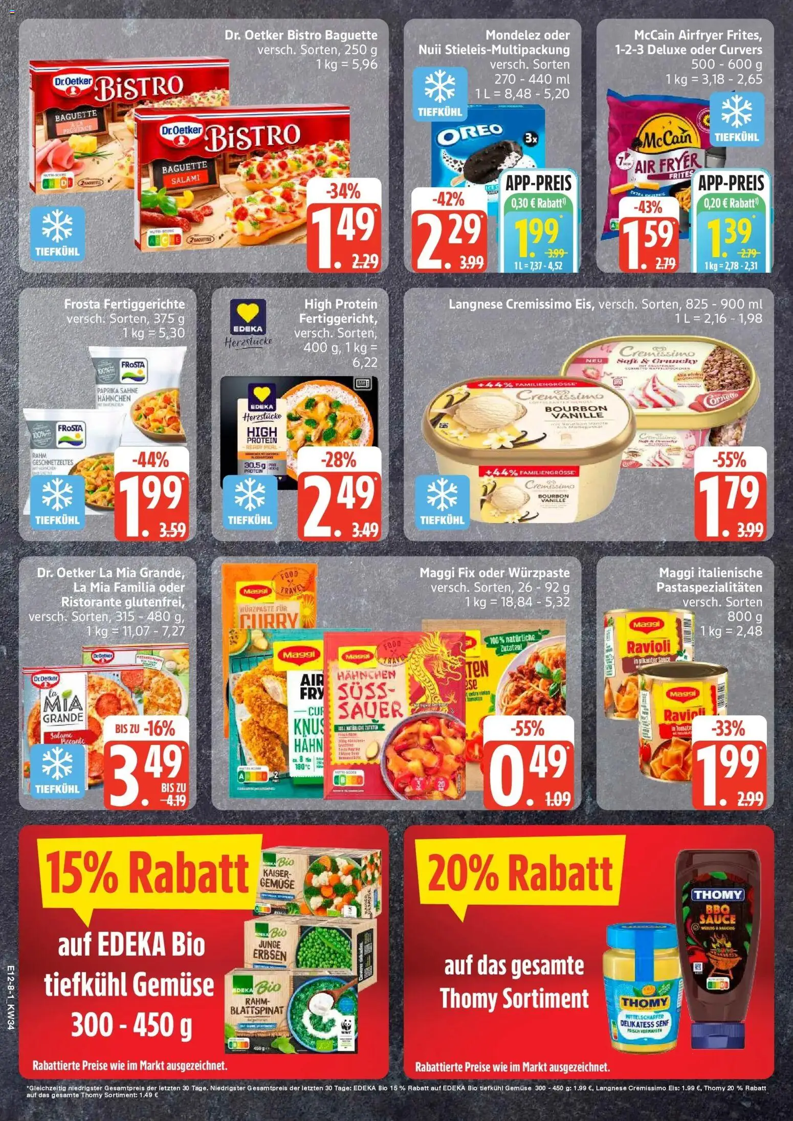 Edeka Prospekt Ammersbek (ab 17.08.2026) » Angebote Online | Seite: 8 | Produkte: Ristorante, Langnese cremissimo, Gemüse, Fertiggerichte