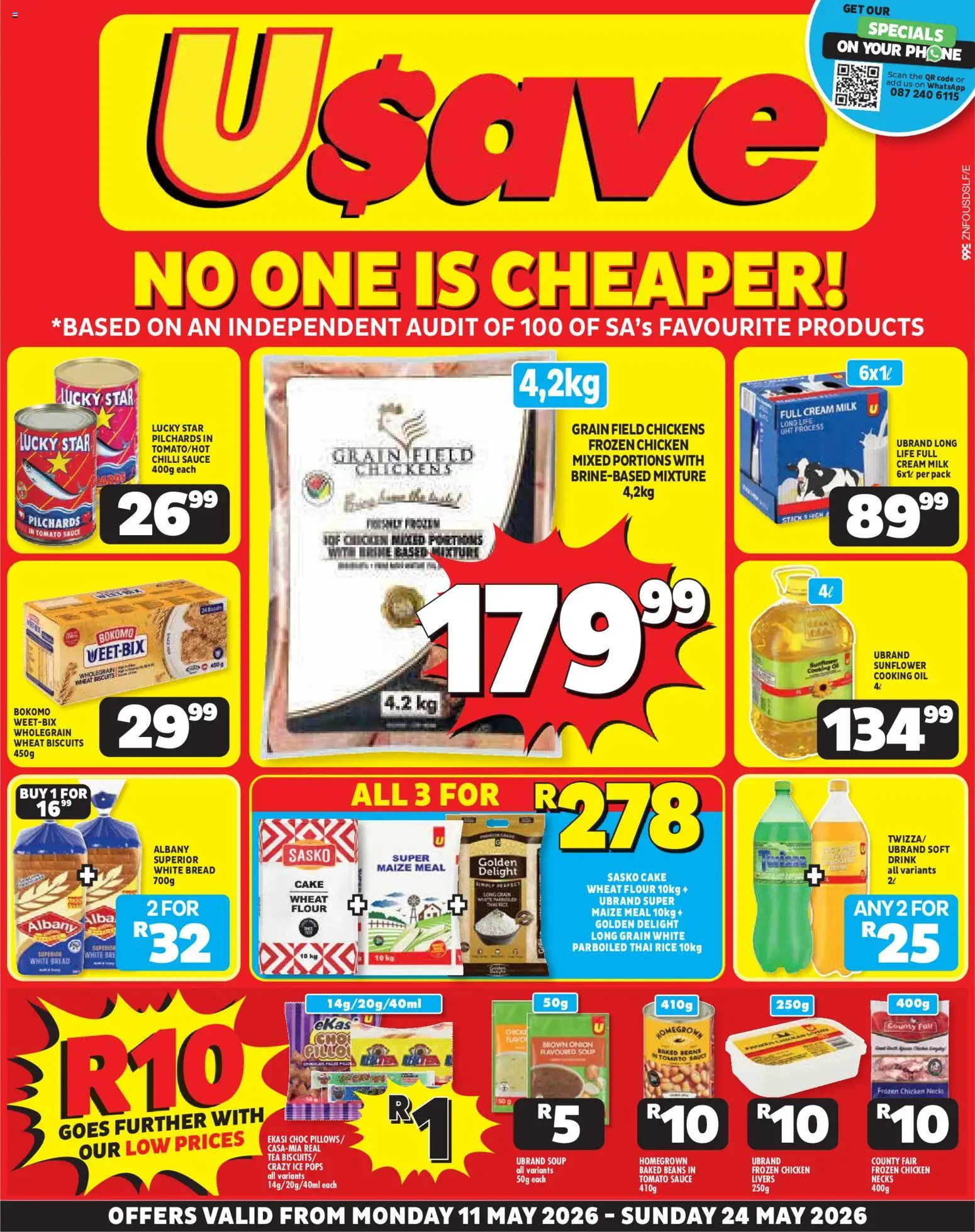 New Usave catalogue – valid from 11.05.2026 | Page: 1 | Products: Cake, Bread, Cream, Chilli