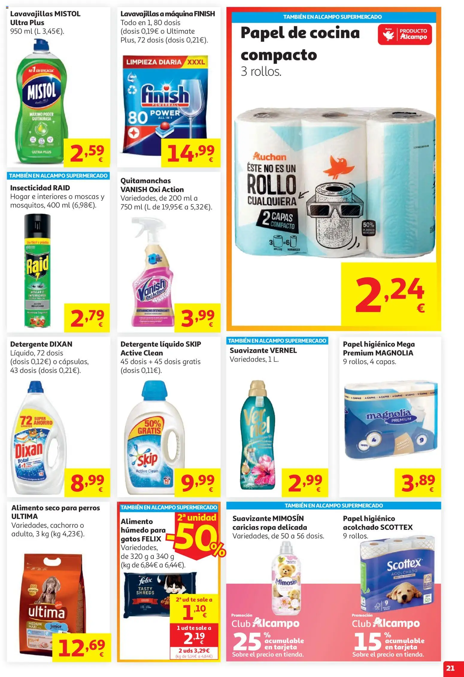 Alcampo HG Unico Mad │ válido desde el 19.05.2026 | Página: 21 | Productos: Detergente, Papel higienico, Ropa, Suavizante