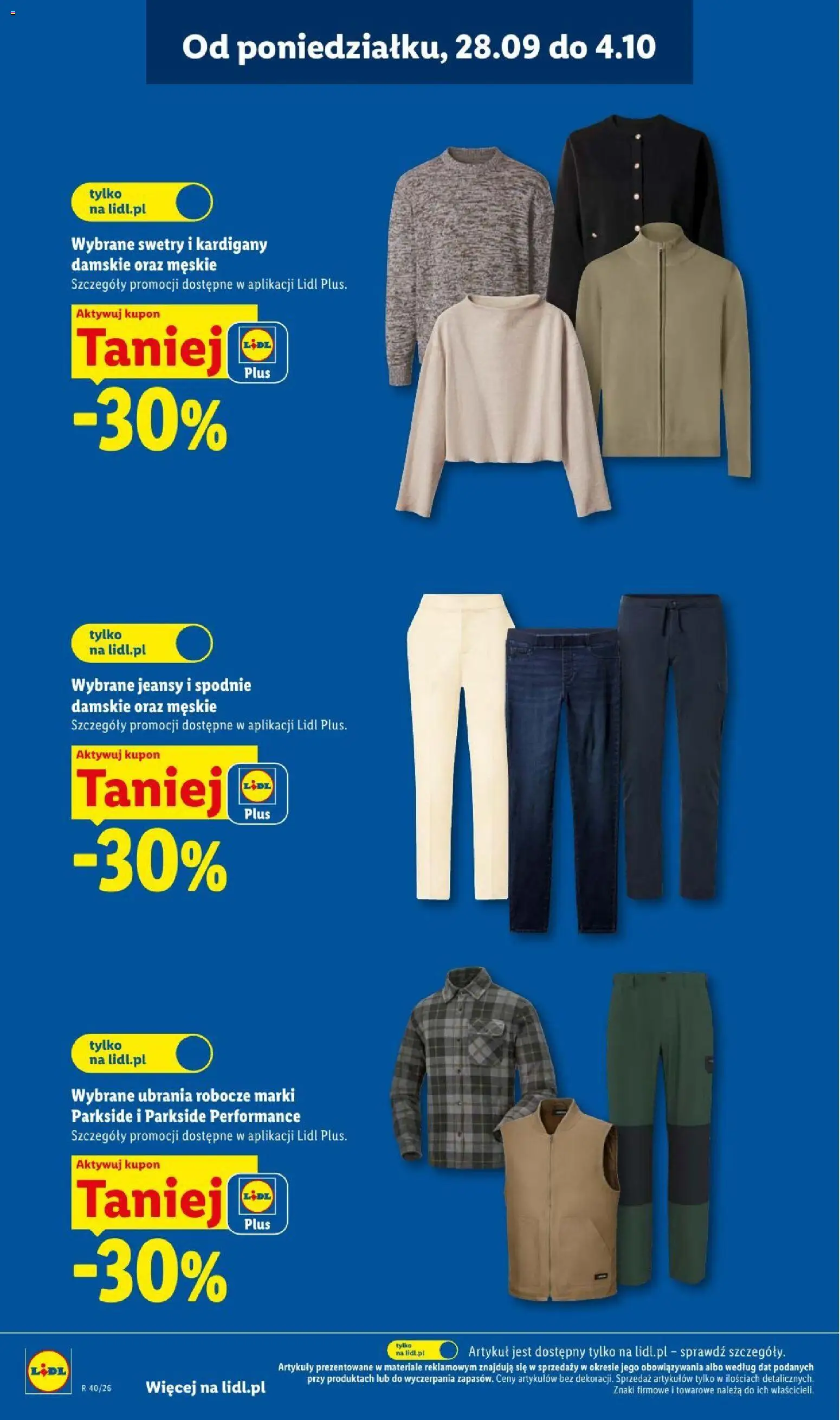 Lidl Katalog od 28.09.2026 | Strona: 10 | Produkty: Ubrania, Spodnie