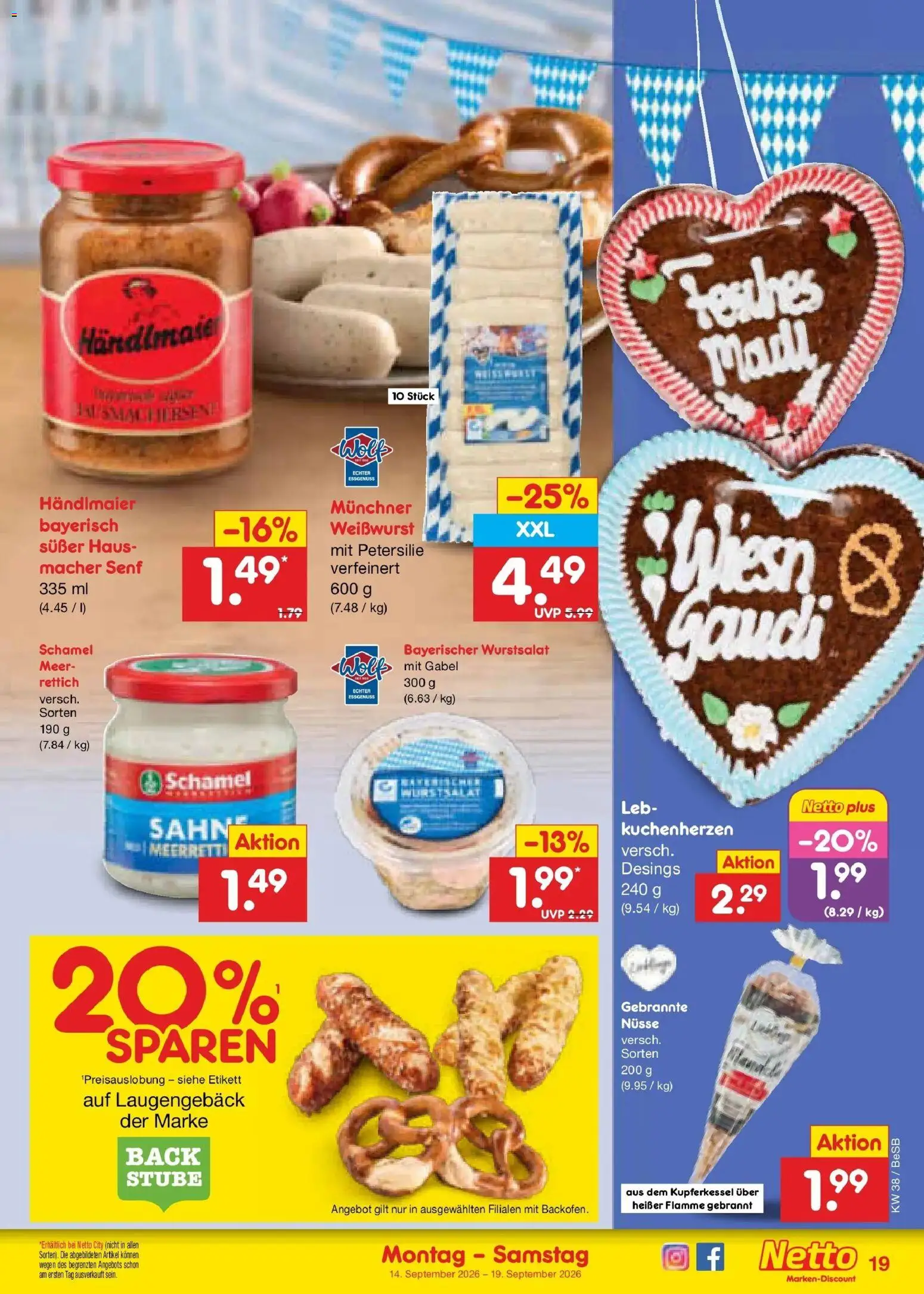 Netto Marken-Discount Prospekt Berlin-Prenzlauer Berg – gültig ab 14.09.2026 | Seite: 29 | Produkte: Weißwurst, Petersilie, Nüsse, Sahne