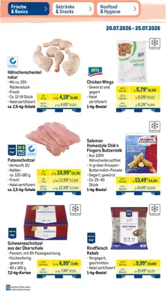 Metro NonFood-Angebote ab 20.07.2026 gültig | Seite: 34 | Produkte: Hahnchenschenkel, Putenschnitzel, Rindfleisch
