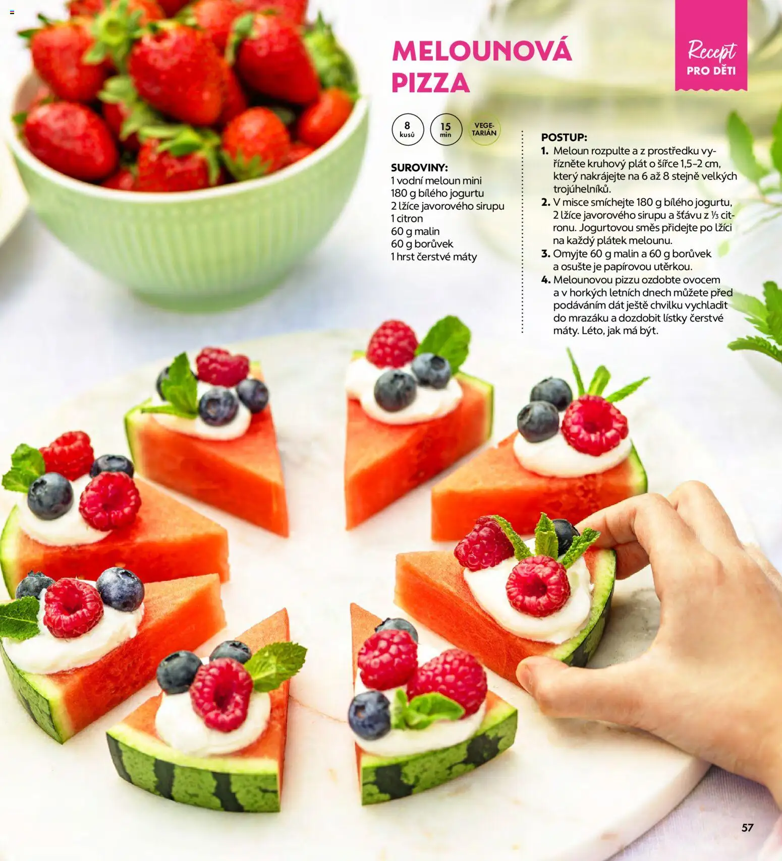 Albert magazín od 01.07.2026 | Strana: 57 | Produkty: Meloun, Lžíce, Pizza, Citron