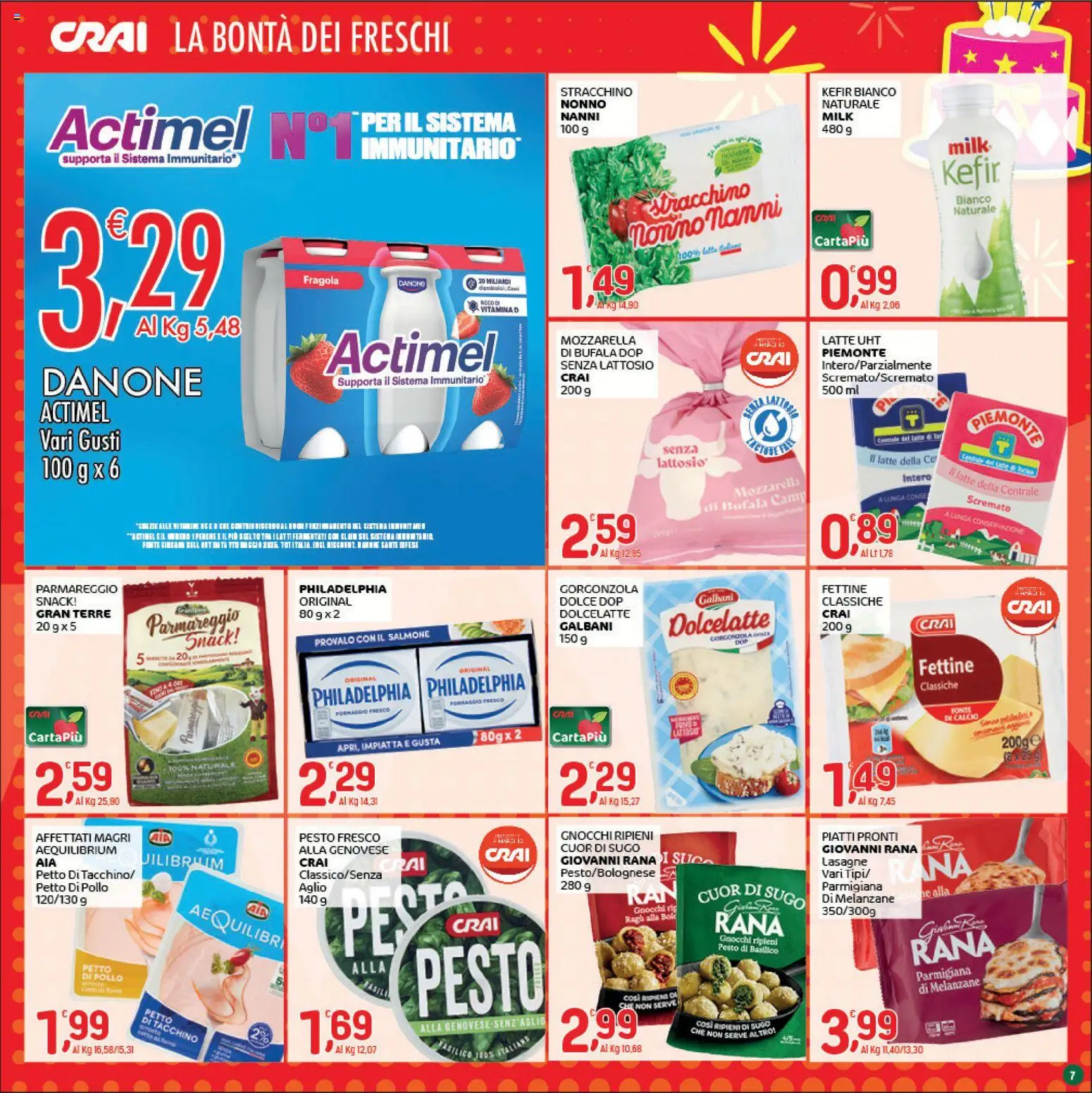 Volantino CRAI del 29/10/2026 | Pagina: 7 | Prodotti: Petto di Pollo, Ragú, Sugo, Senza lattosio