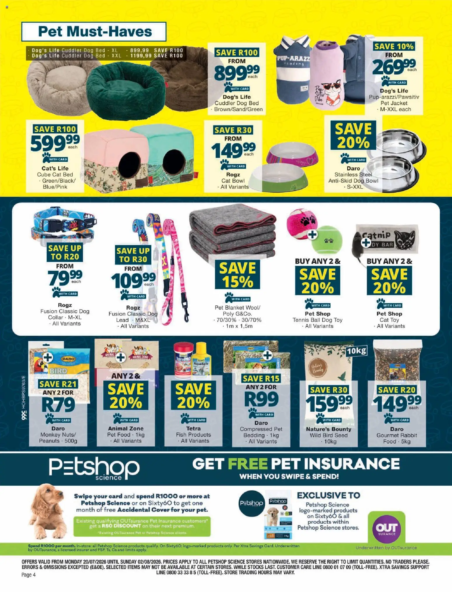 New Checkers catalogue – valid from 20/07/2026 | Page: 4 | Products: Jacket, Bed, Fish, Peanuts