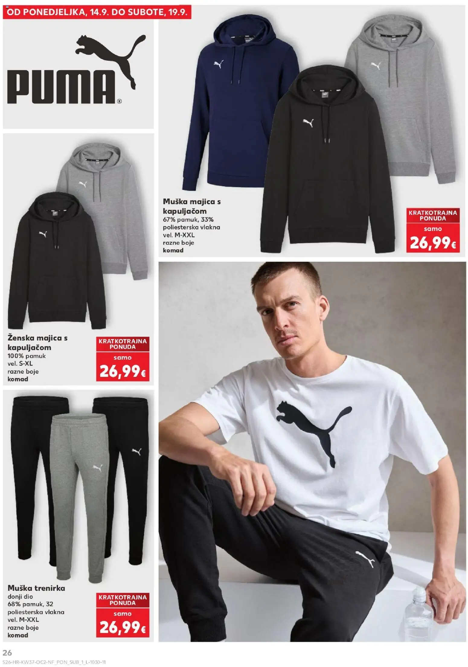 Kaufland katalog | vrijedi od 09.09.2026 | Stranica: 26 | Proizvodi: Majica s kapuljačom, Majica, Muška majica, Trenirka