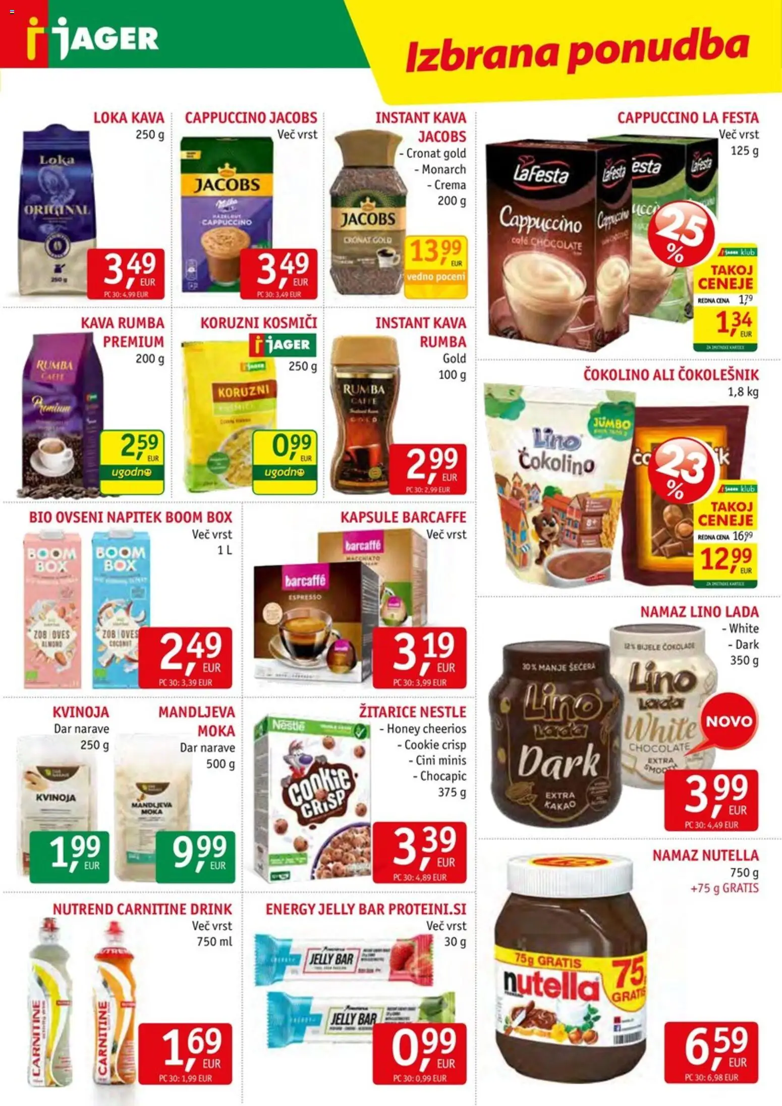 Novi Jager katalog ponudbe – veljaven od 08.07.2026 | Stran: 11 | Izdelki: Moka, Instant kava, Kava, Kosmici