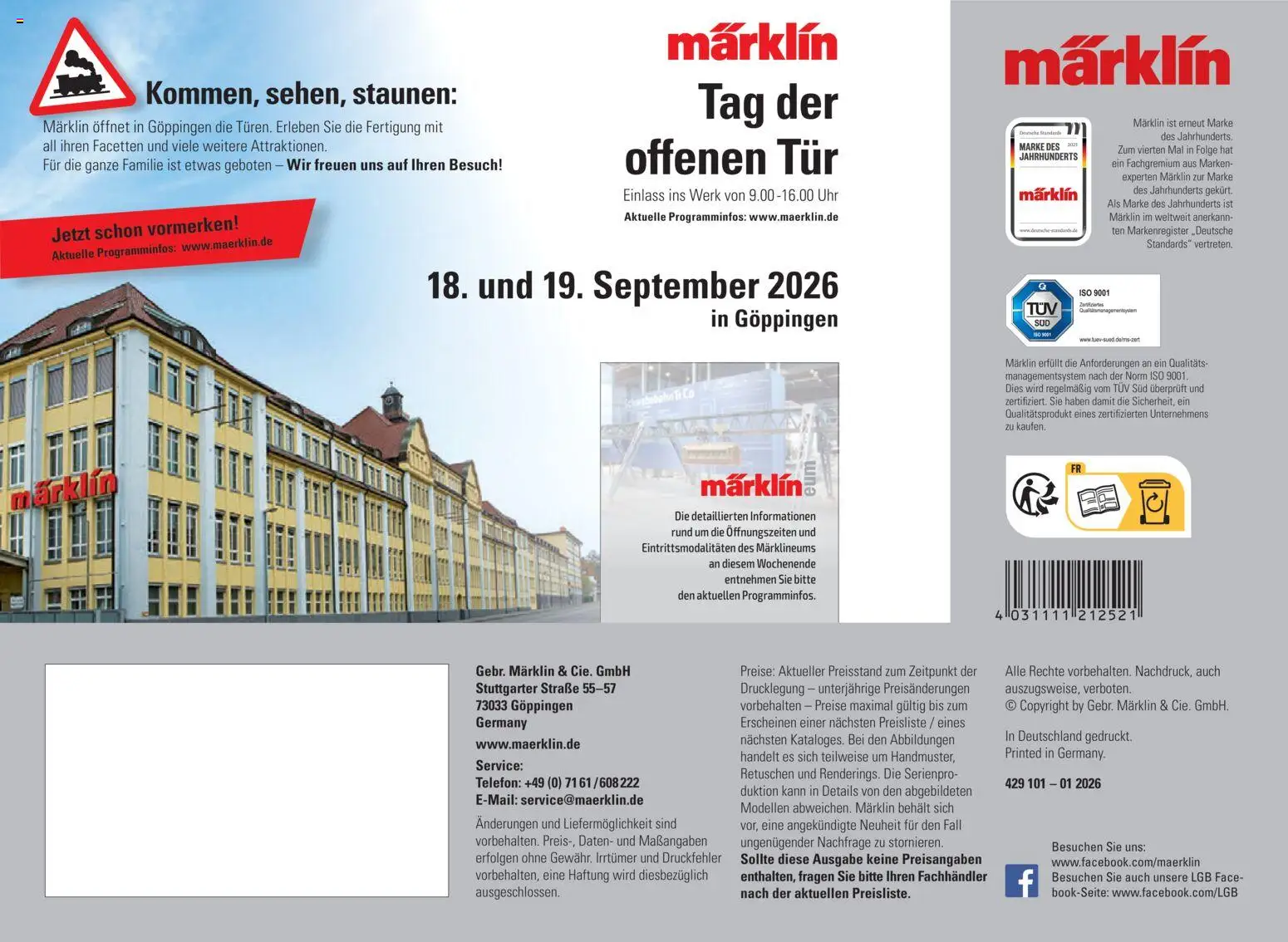 Conrad Märklin Katalog – gültig ab 01.01.2026 | Seite: 132 | Produkte: Tür, Uhr