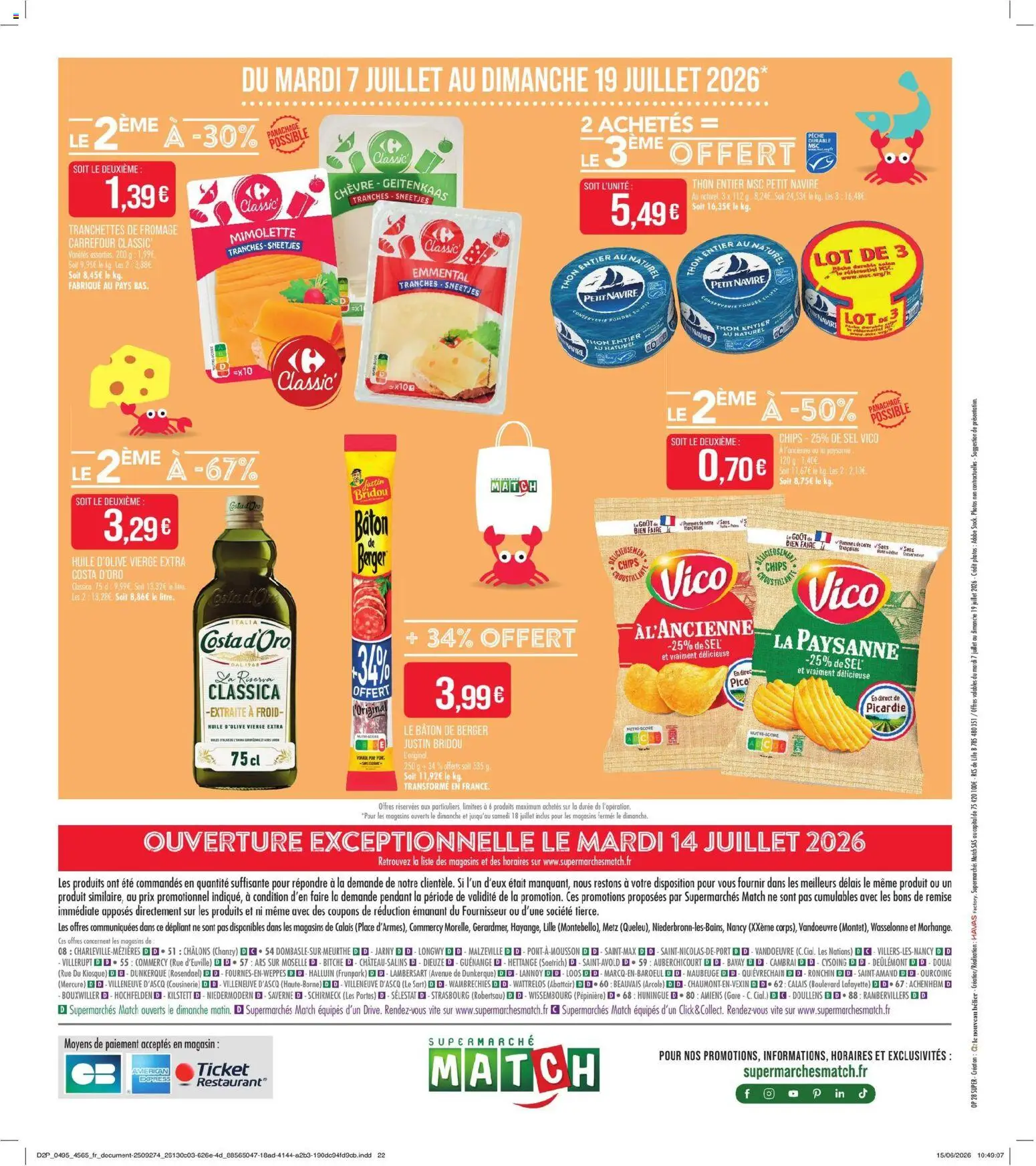 {H1} | Page: 22 | Produits: Huile D'olive, Emmental, Thon, Chips