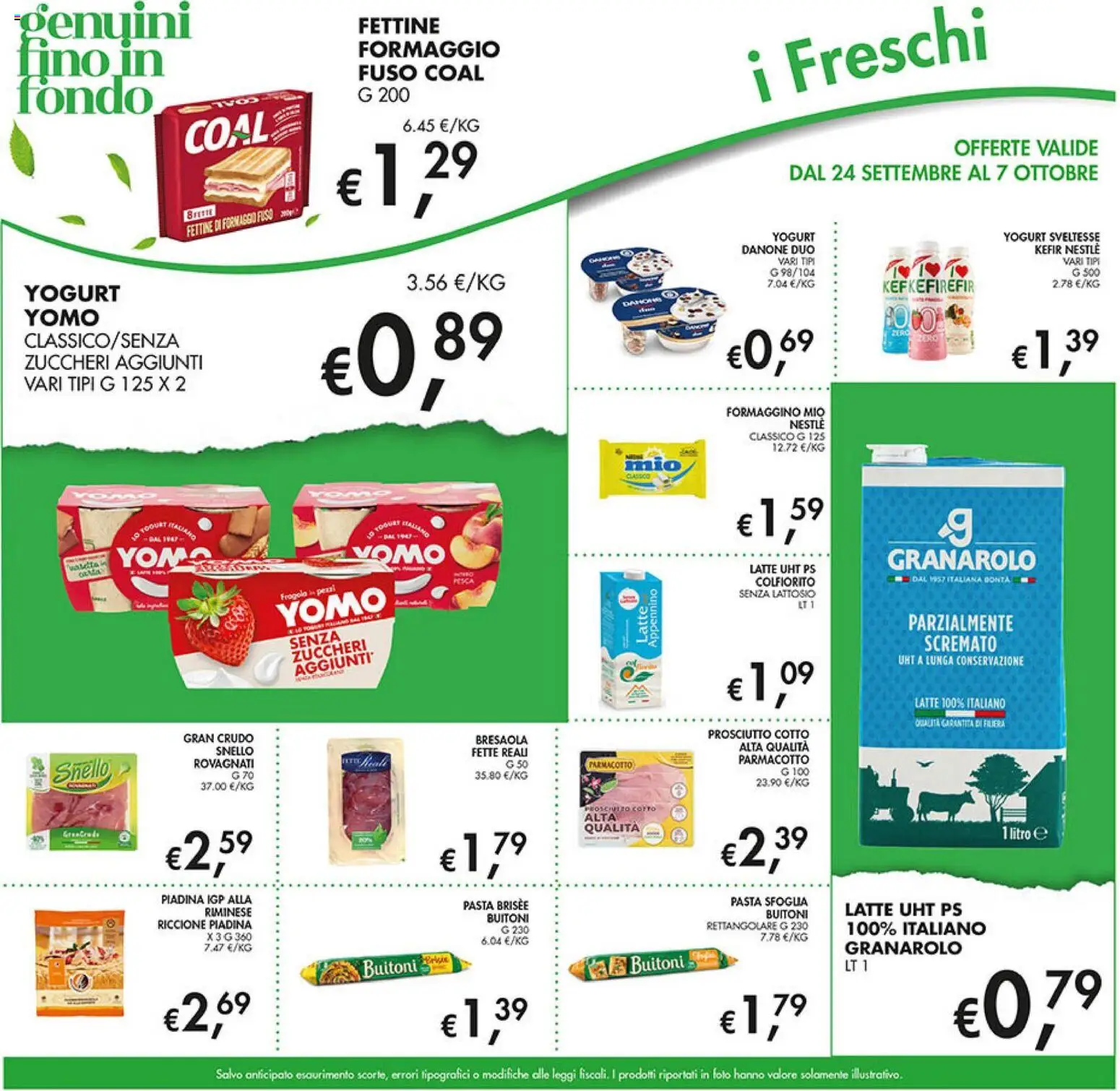 Volantino Coal del 24/09/2026 | Pagina: 15 | Prodotti: Kefir, Bresaola, Latte, Piadina