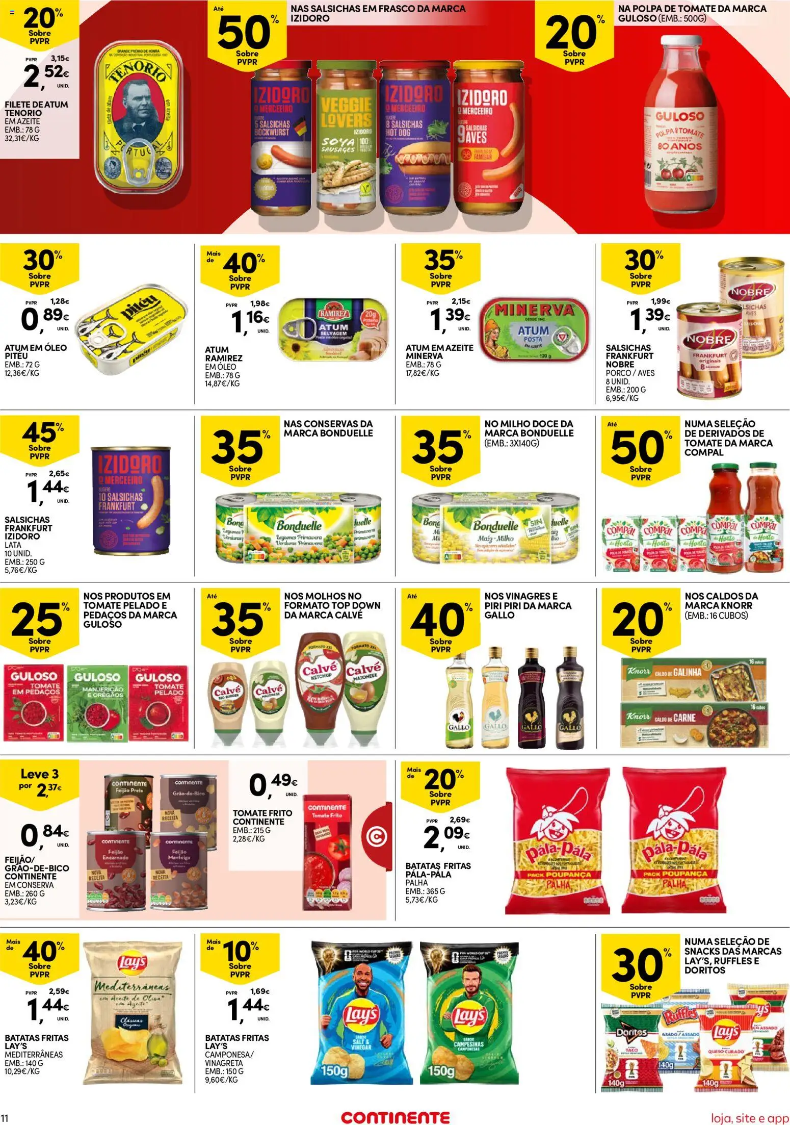 Continente Semanal Continente Bom Dia │ válido de 19.05.2026 | Página: 11 | Produtos: Atum, Knorr, Óleo, Tomate