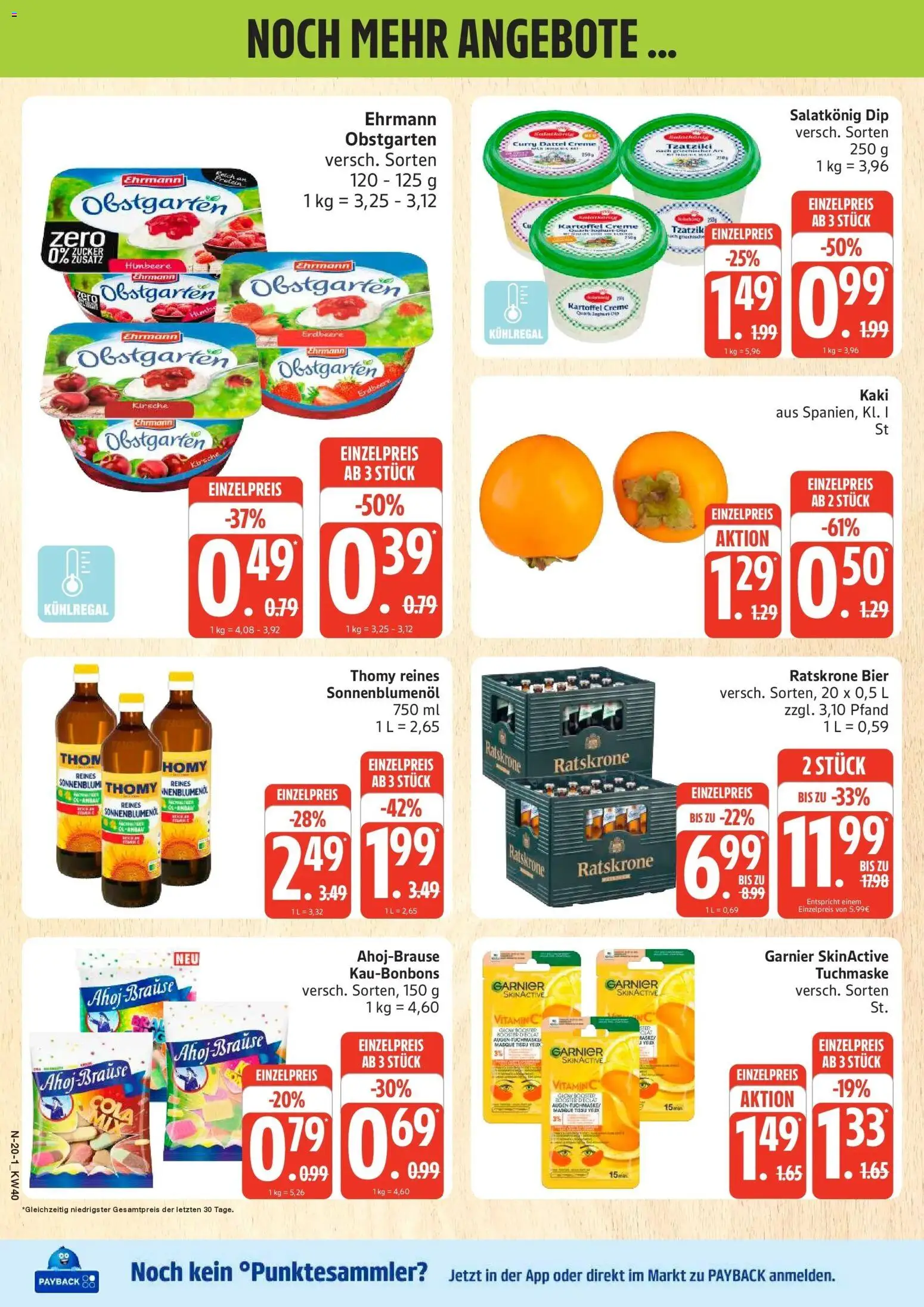 Edeka Prospekt Cuxhaven (ab 28.09.2026) » Angebote Online | Seite: 20 | Produkte: Öl, Bier, Sonnenblumenol, Tuchmaske