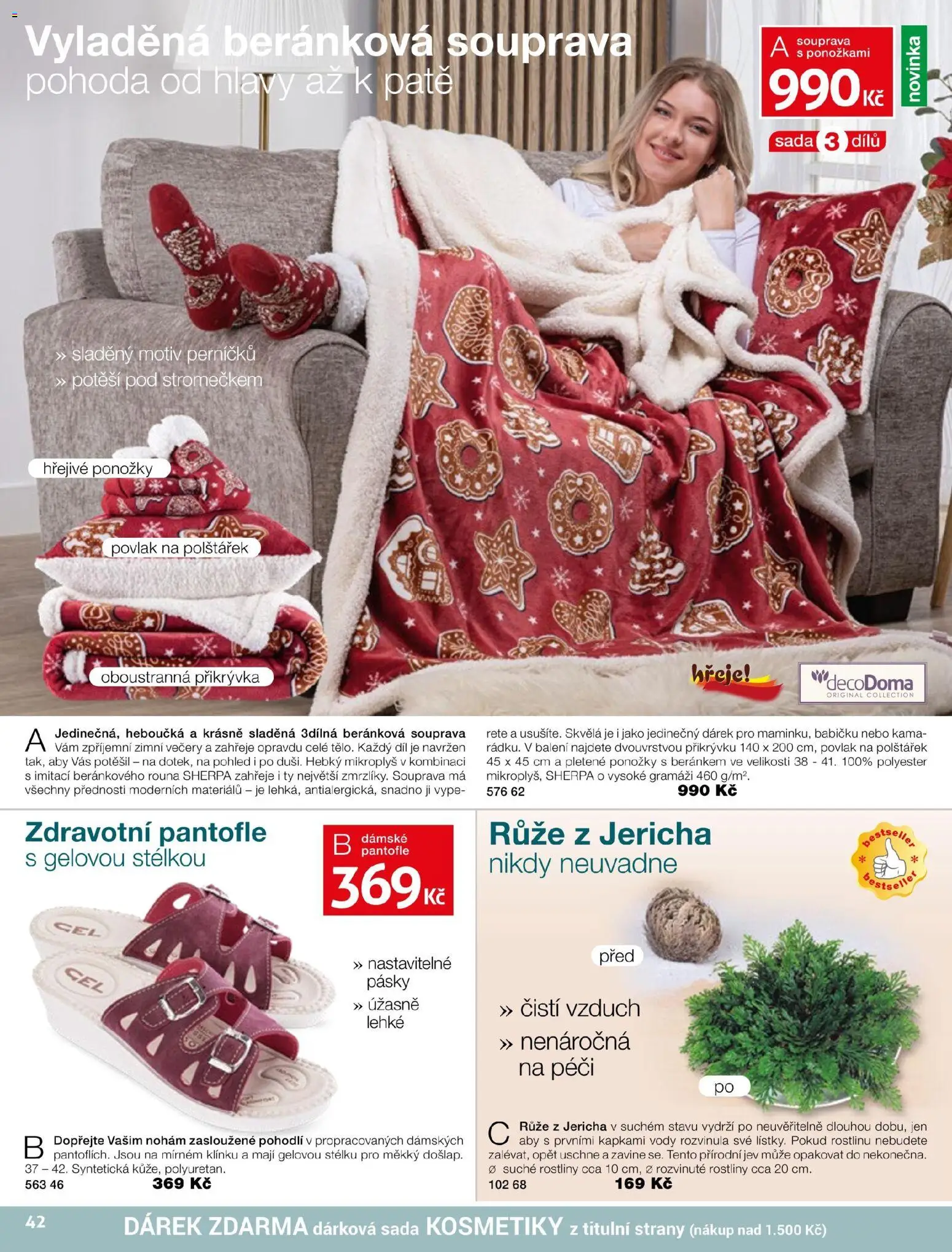 Decodoma katalog Vánoce 2026 od 04.10.2026 | Strana: 43 | Produkty: Ponožky, Pantofle, Rostliny, Přikrývka