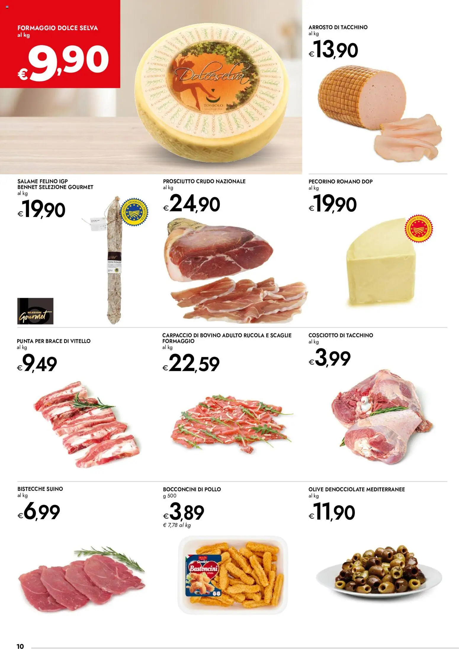 Volantino bennet del 28.05.2026 | Pagina: 10 | Prodotti: Prosciutto Crudo, Tacchino, Pecorino Romano, Pecorino