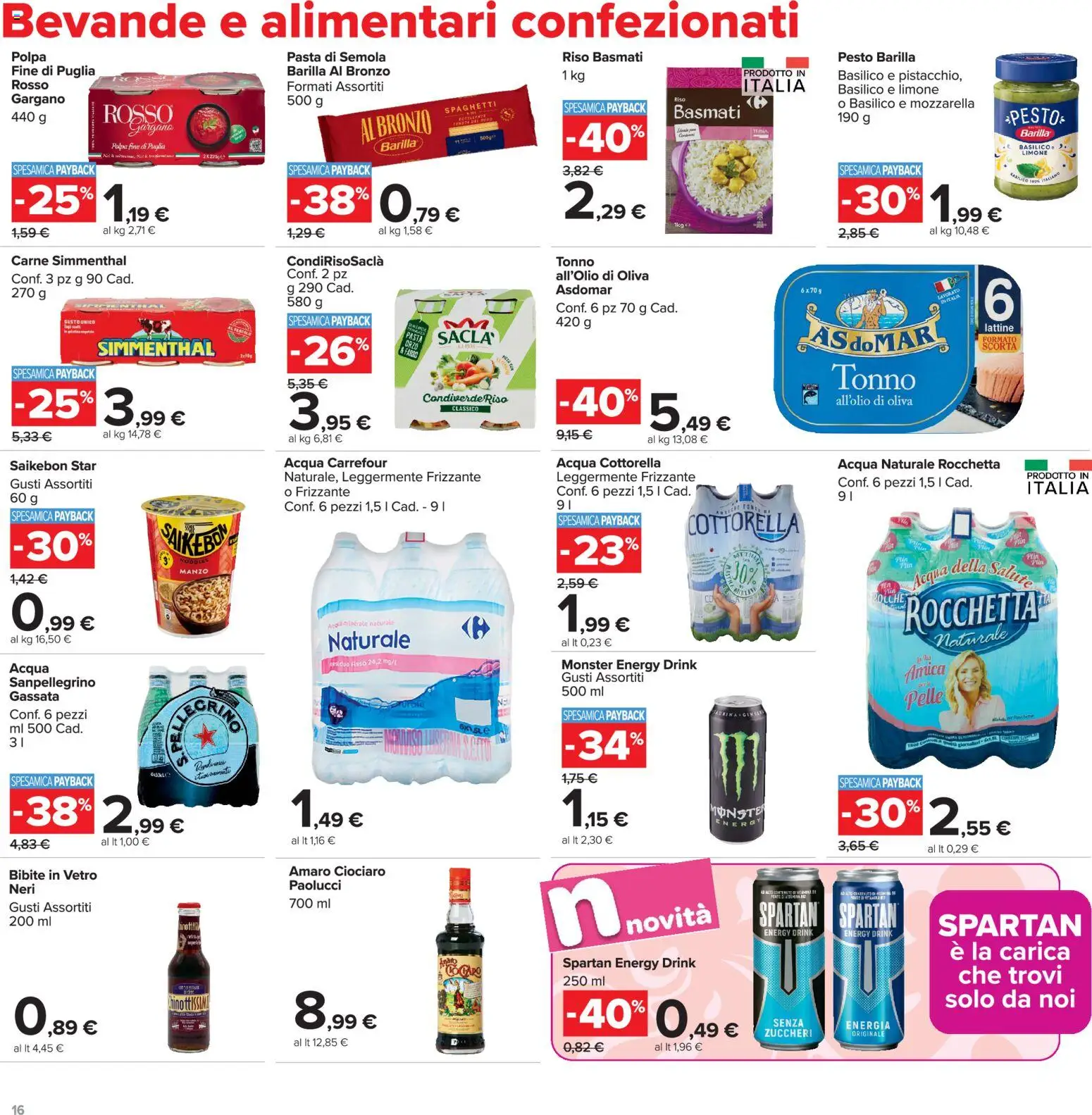 Volantino Carrefour del 16.06.2026 | Pagina: 16 | Prodotti: Acqua, Limone, Pesto, Bibite