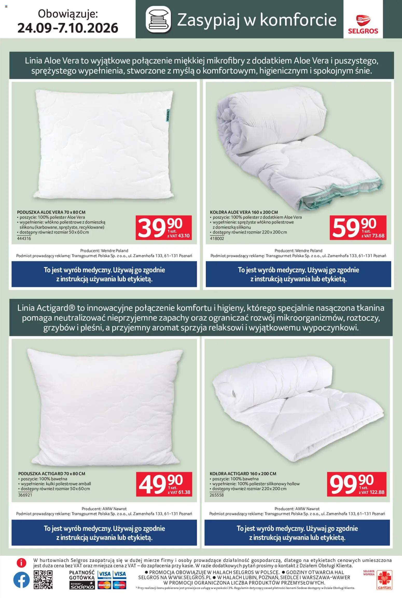 Selgros cash&carry gazetka - Home deco od 24.09.2026 | Strona: 3 | Produkty: Poduszka, Kołdra