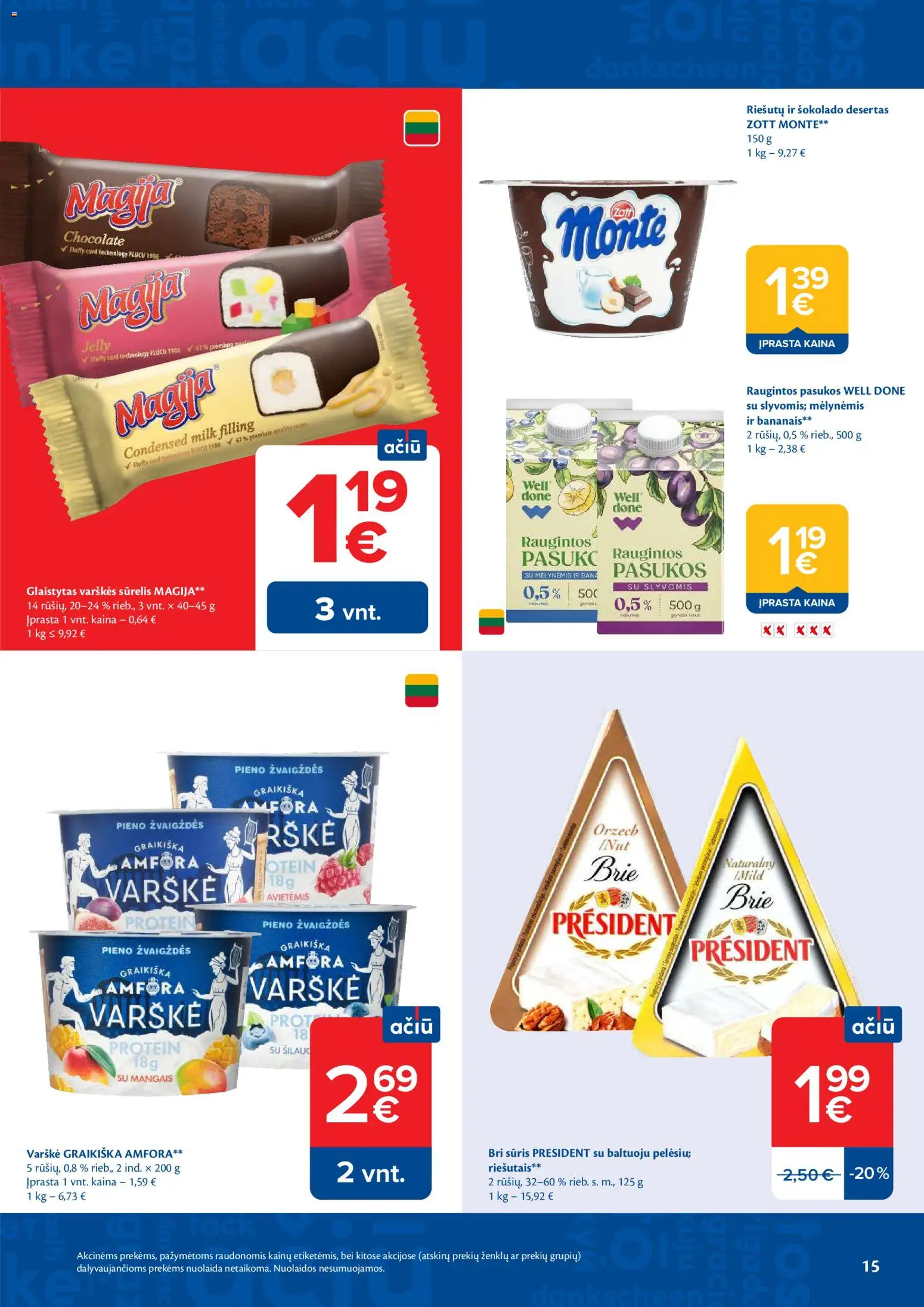 MAXIMA akcijos nuo 09.06.2026 | Puslapis: 15 | Prekių: Sūrelis, Sūris, Varškė