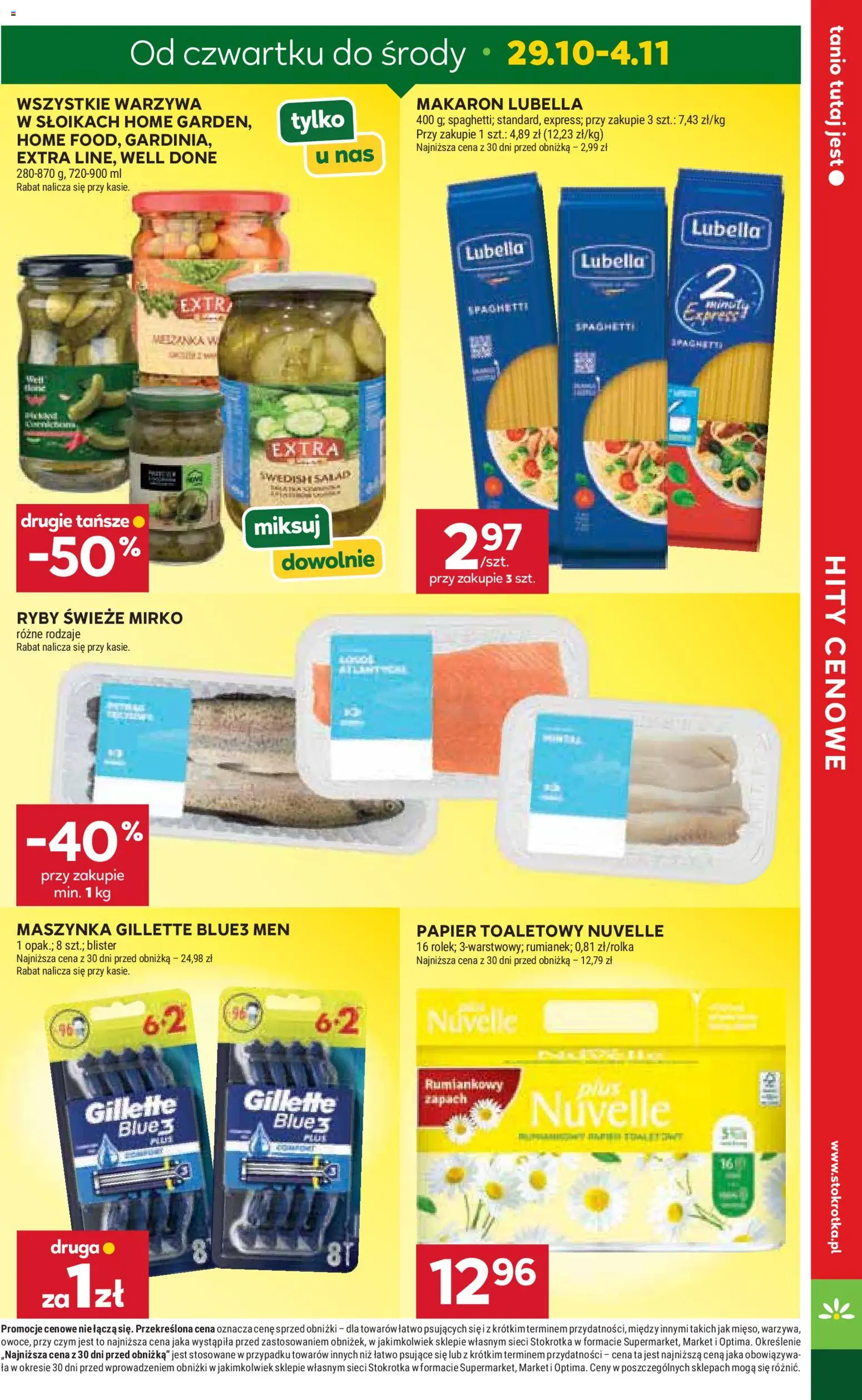 Stokrotka gazetka - Market od 29.10.2026 | Strona: 4 | Produkty: Gillette, Papier toaletowy, Zapach, Warzywa