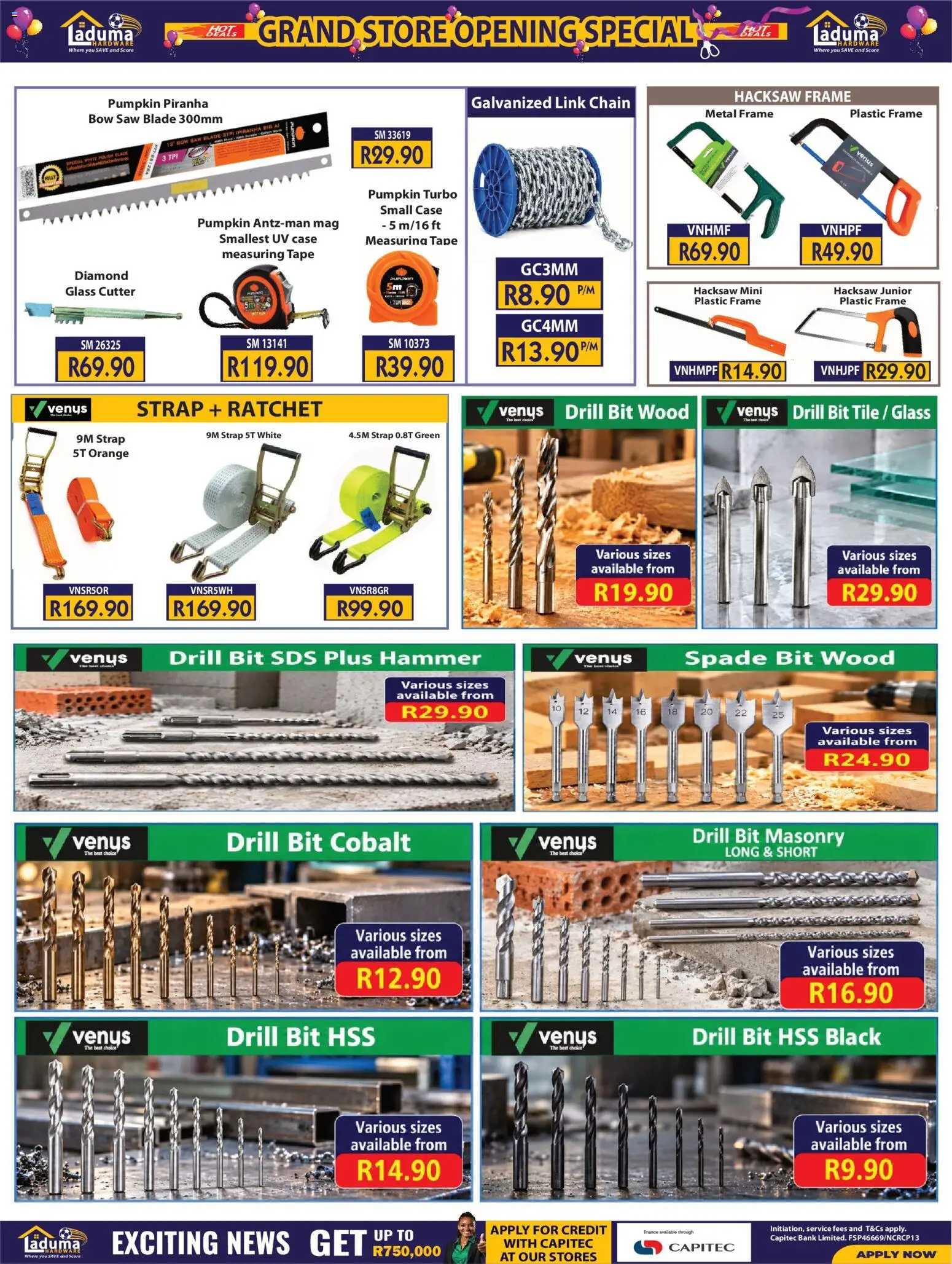 New Laduma Hardware catalogue – valid from 22/10/2026 | Page: 28 | Products: Cutter, Drill, Hammer, Tape