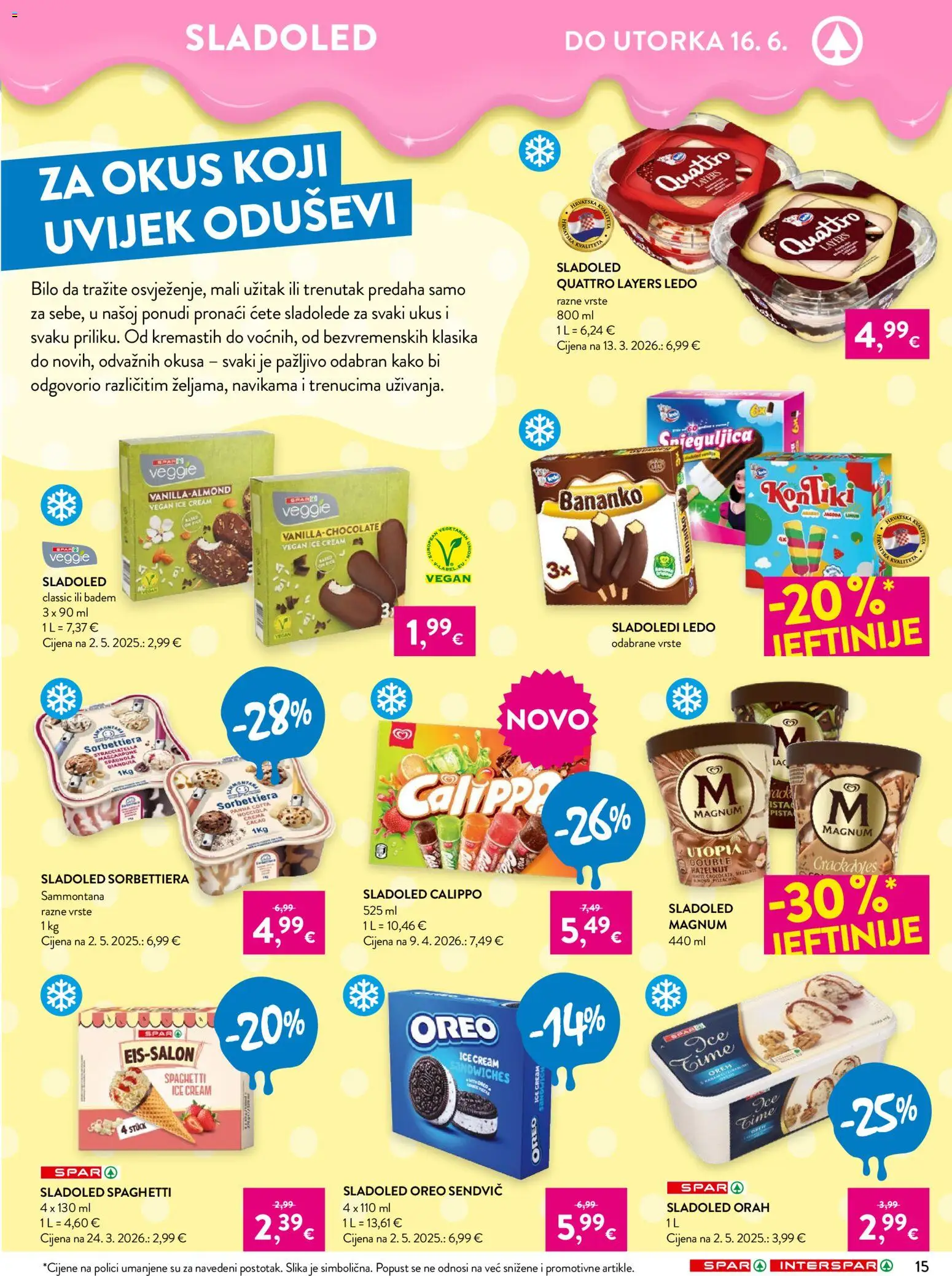 Spar katalog | vrijedi od 10.06.2026 | Stranica: 26 | Proizvodi: Mascarpone, Ledo, Badem, Orah
