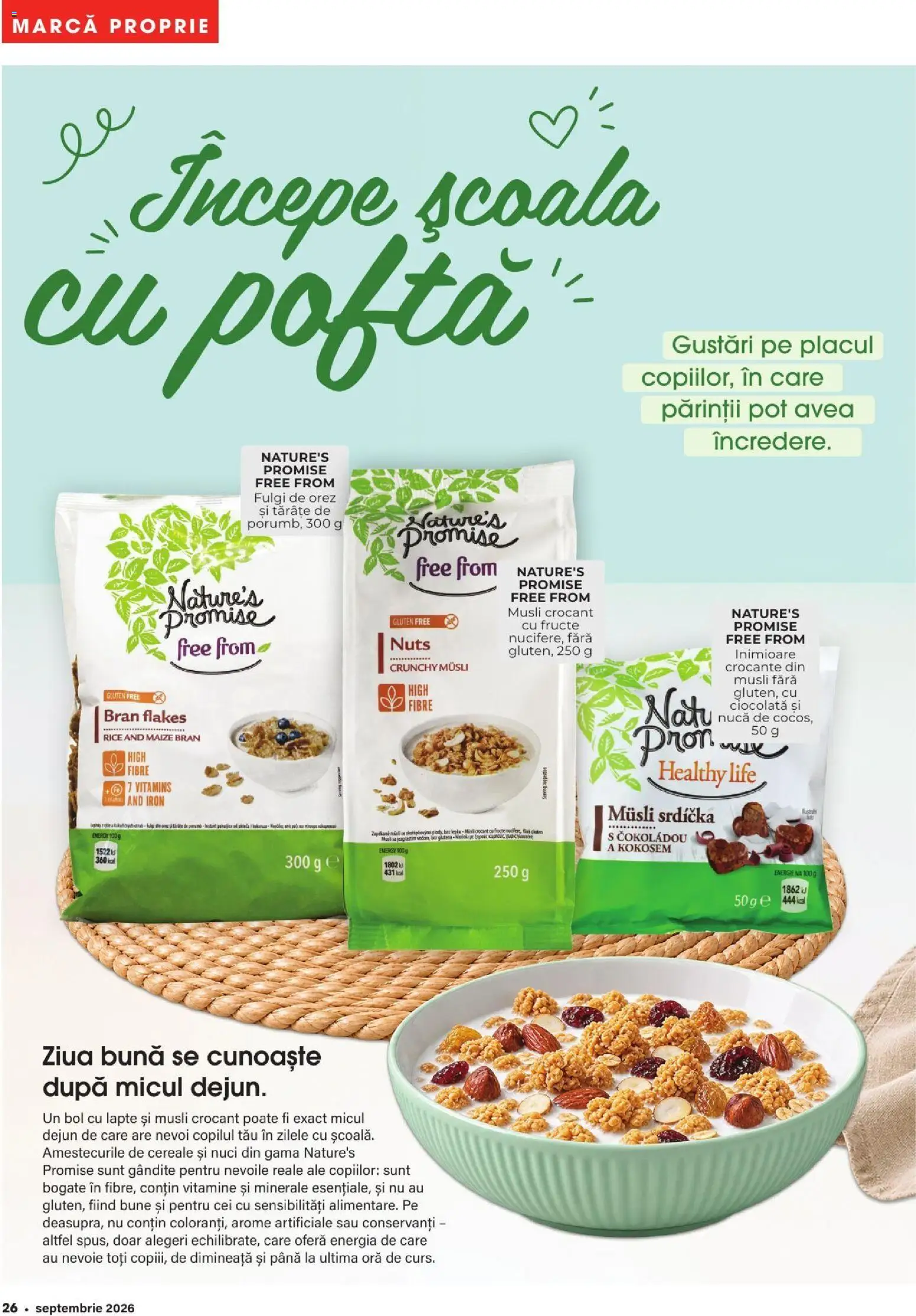 Noul catalog Mega Image – valabil de la 27.08.2026 | Pagină: 26 | Produse: Lapte, Ciocolată, Cereale, Fulgi
