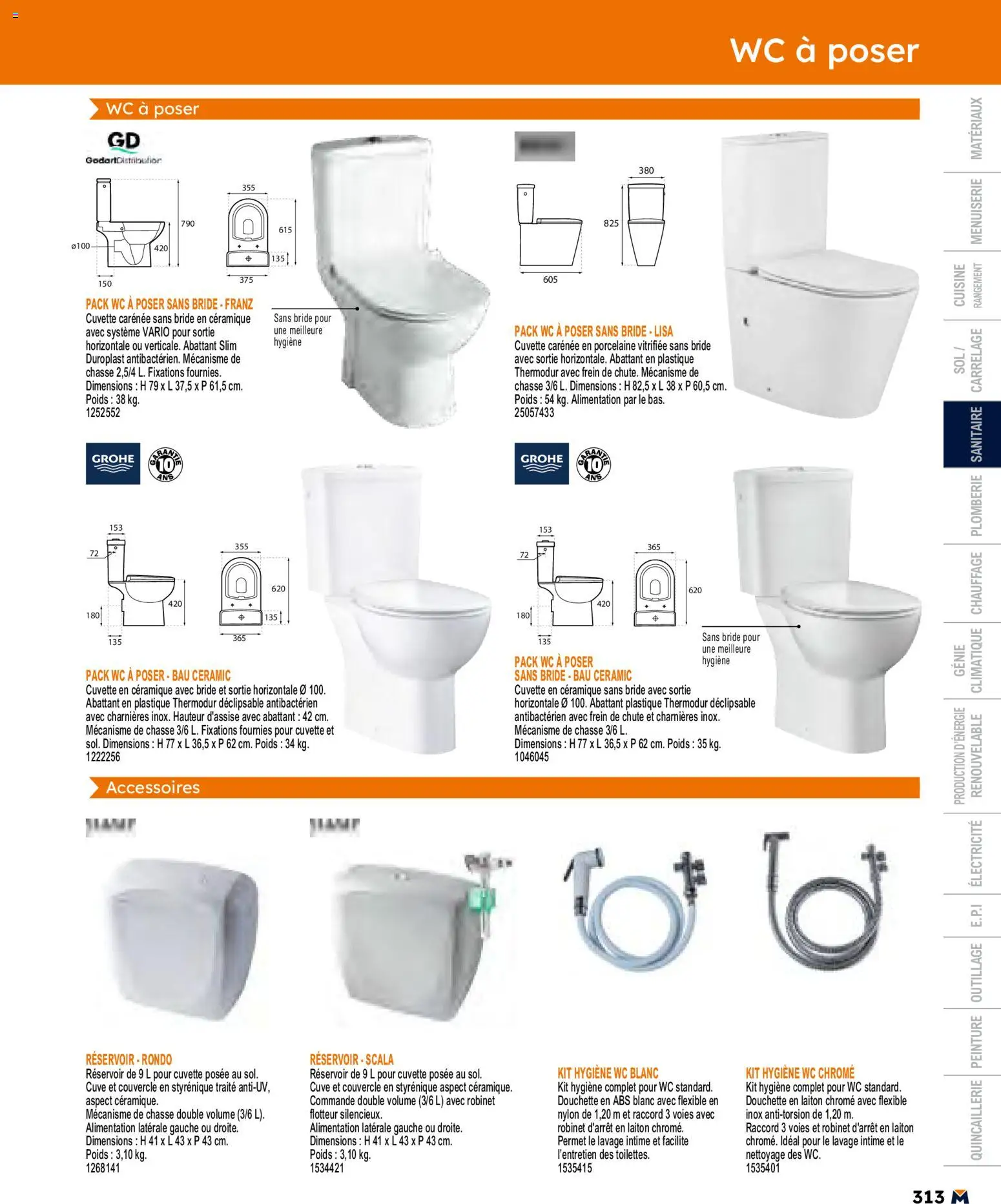 {H1} | Page: 313 | Produits: Robinet, Poids, Porcelaine