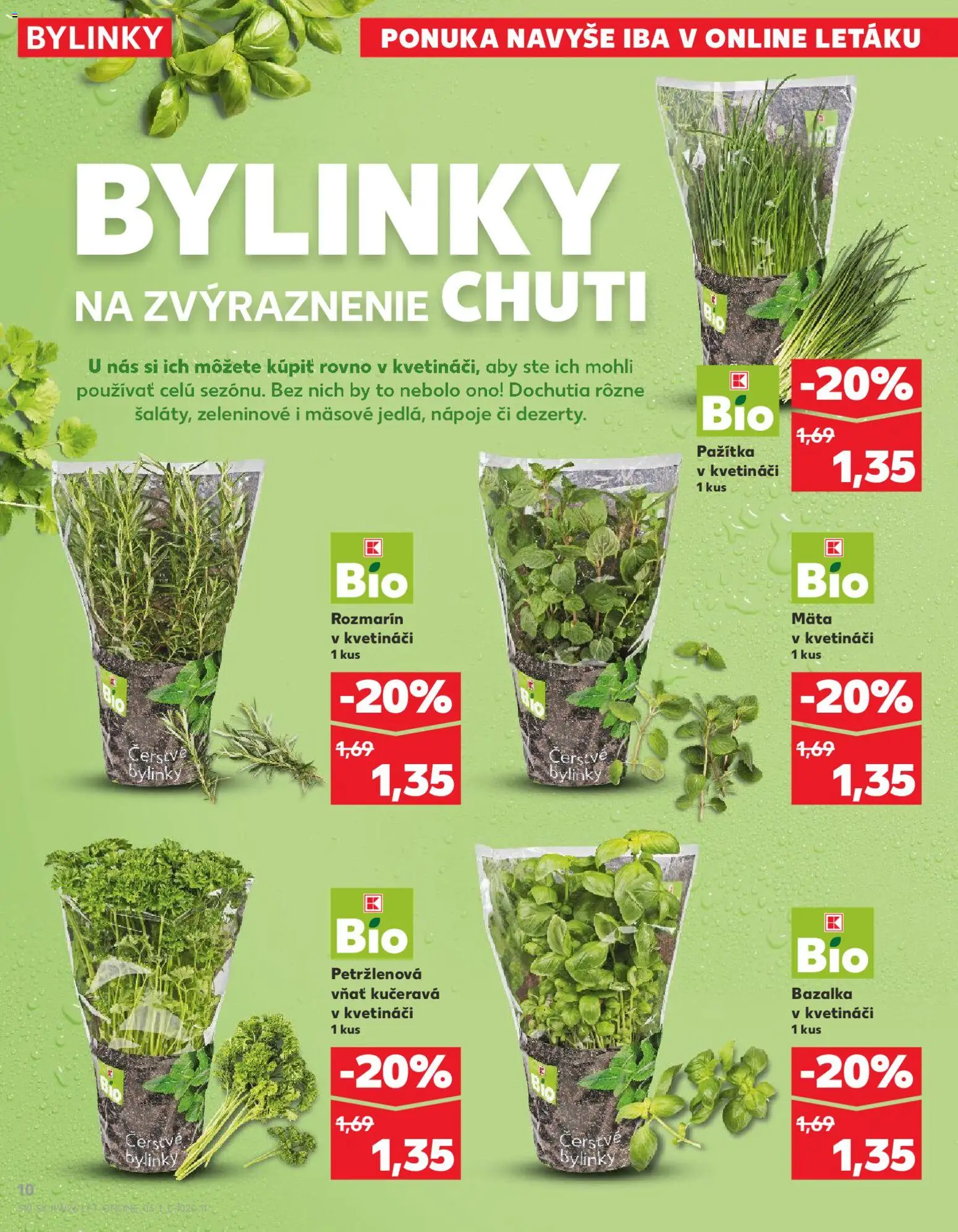 Nové Kaufland akcie – leták je platný od 25.06.2026 | Strana: 10 | Produkty: Pažítka