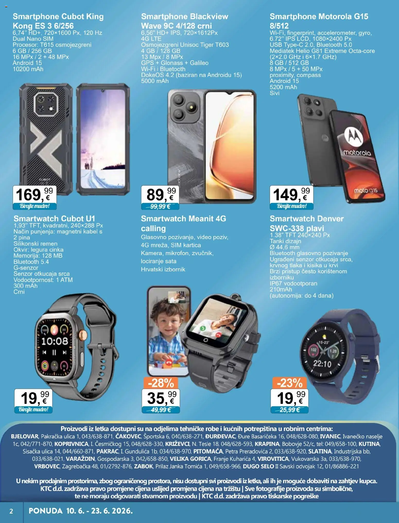 KTC katalog | vrijedi od 10.06.2026 | Stranica: 2 | Proizvodi: Smartwatch, Smartphone, Kabel, USB